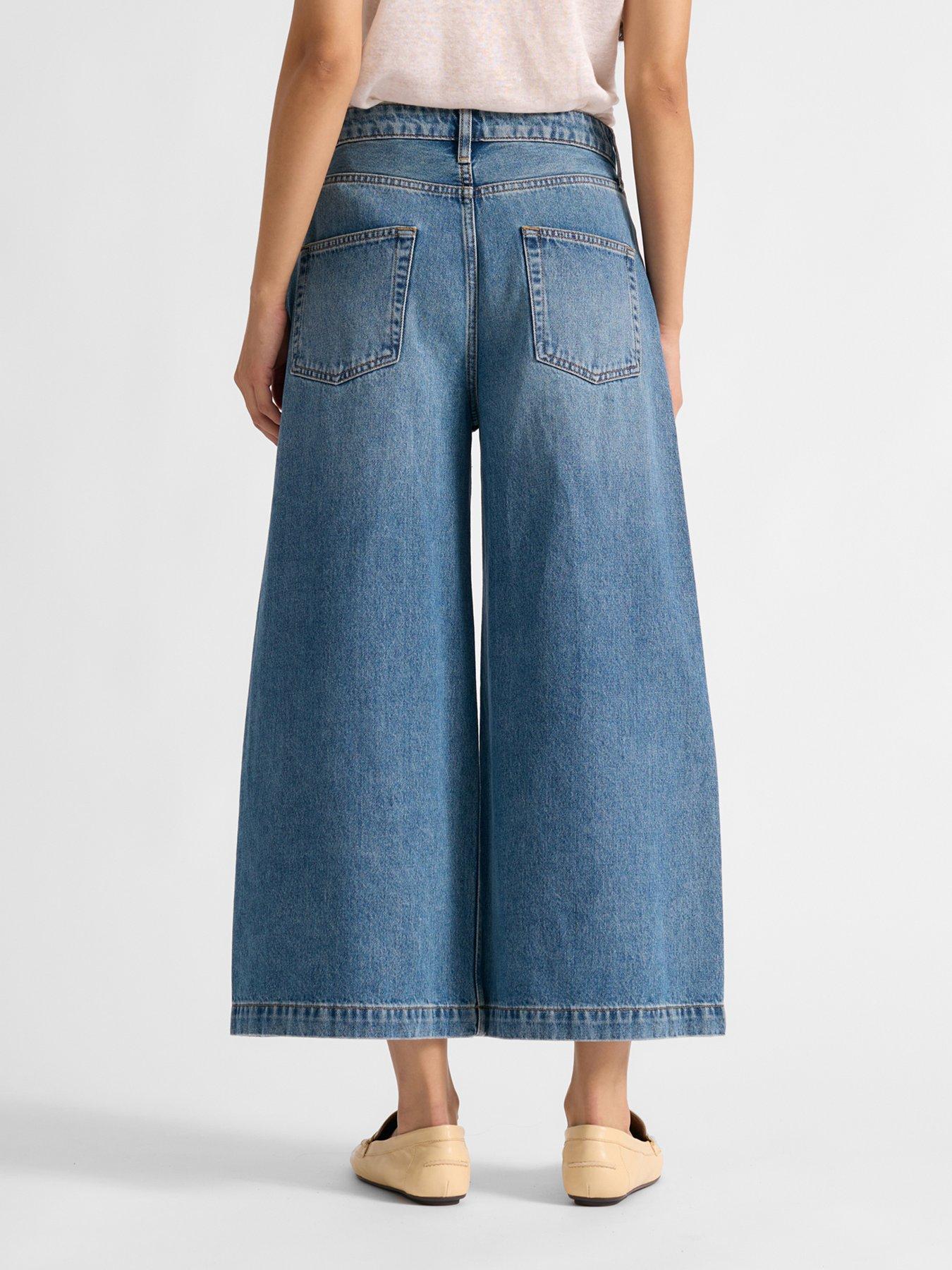 Image 2 of 4 of Albaray Denim Culottes &nbsp;- Mid Wash