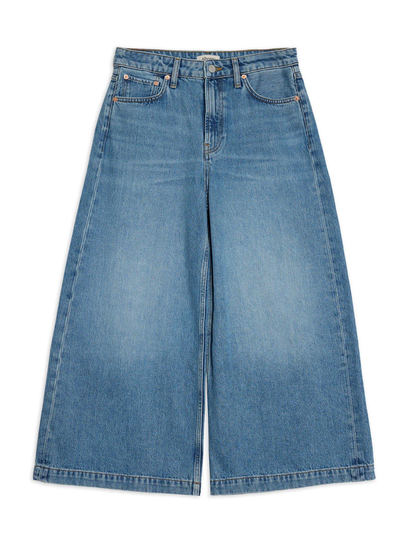  image of albaray-denim-culottes-nbsp--mid-wash