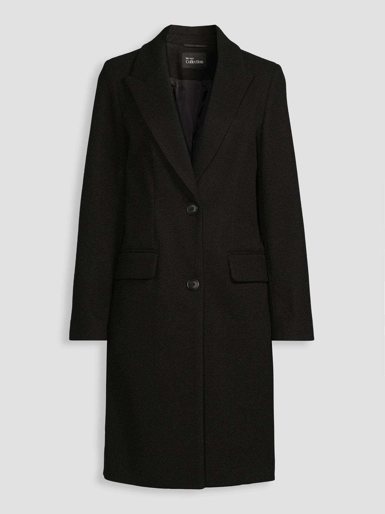 Image 6 of 6 of The Very Collection Womens Single Breasted Longline Tailored Coat - Black