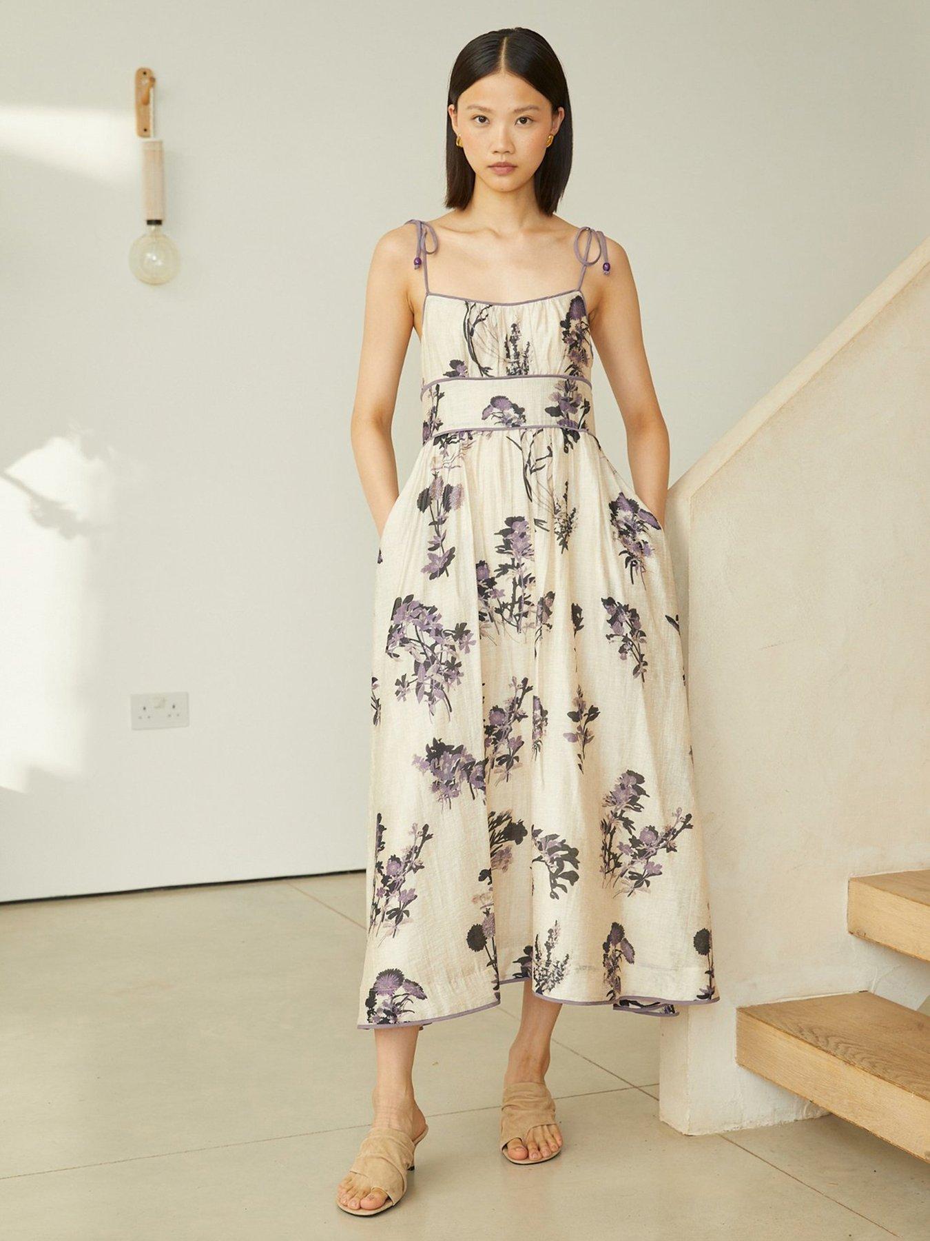 Image 1 of 2 of Jovonna London Yessica Floral Midi Dress - Multi