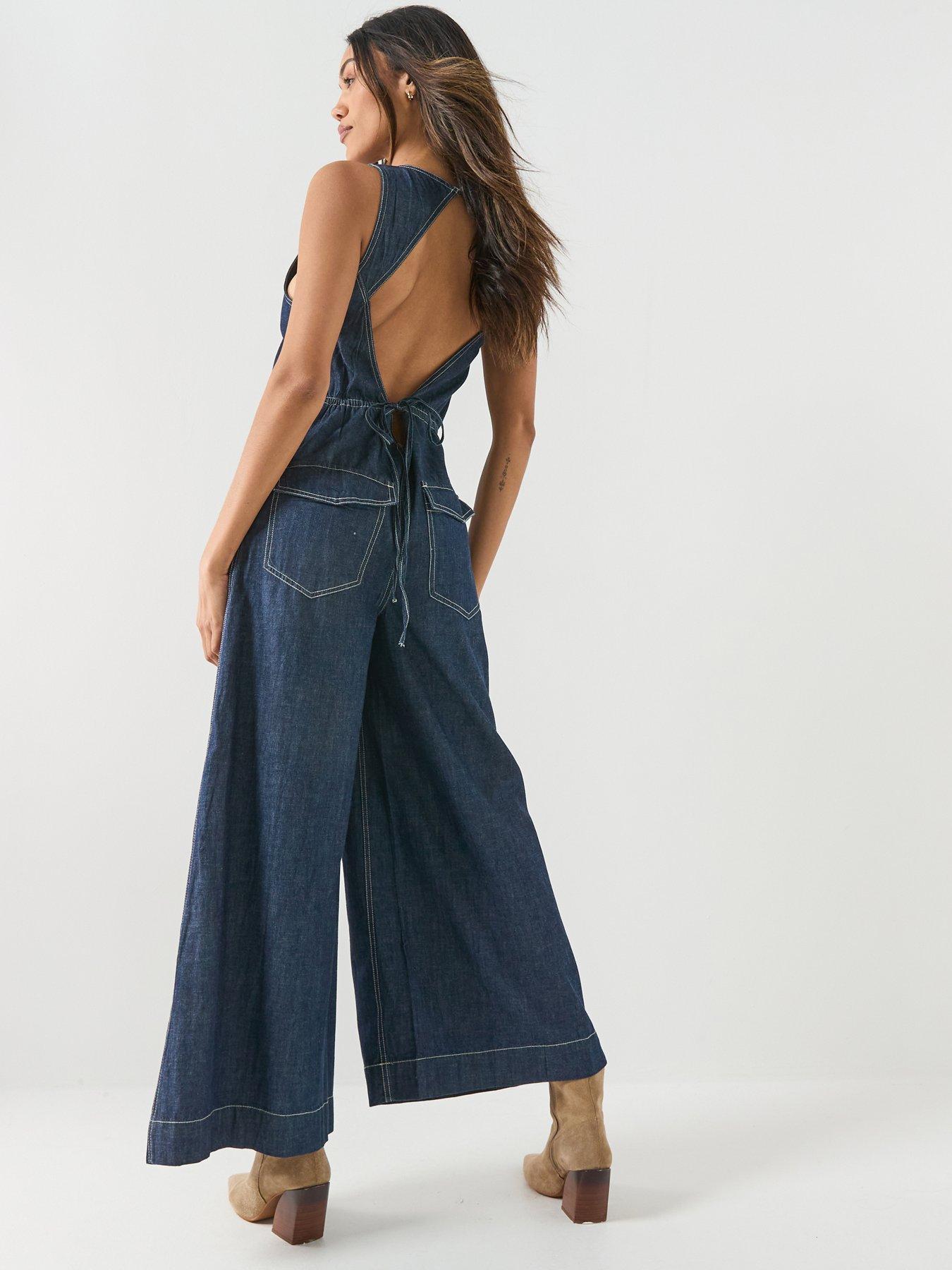 FREE PEOPLE Do No Wrong Jumpsuit - Navy