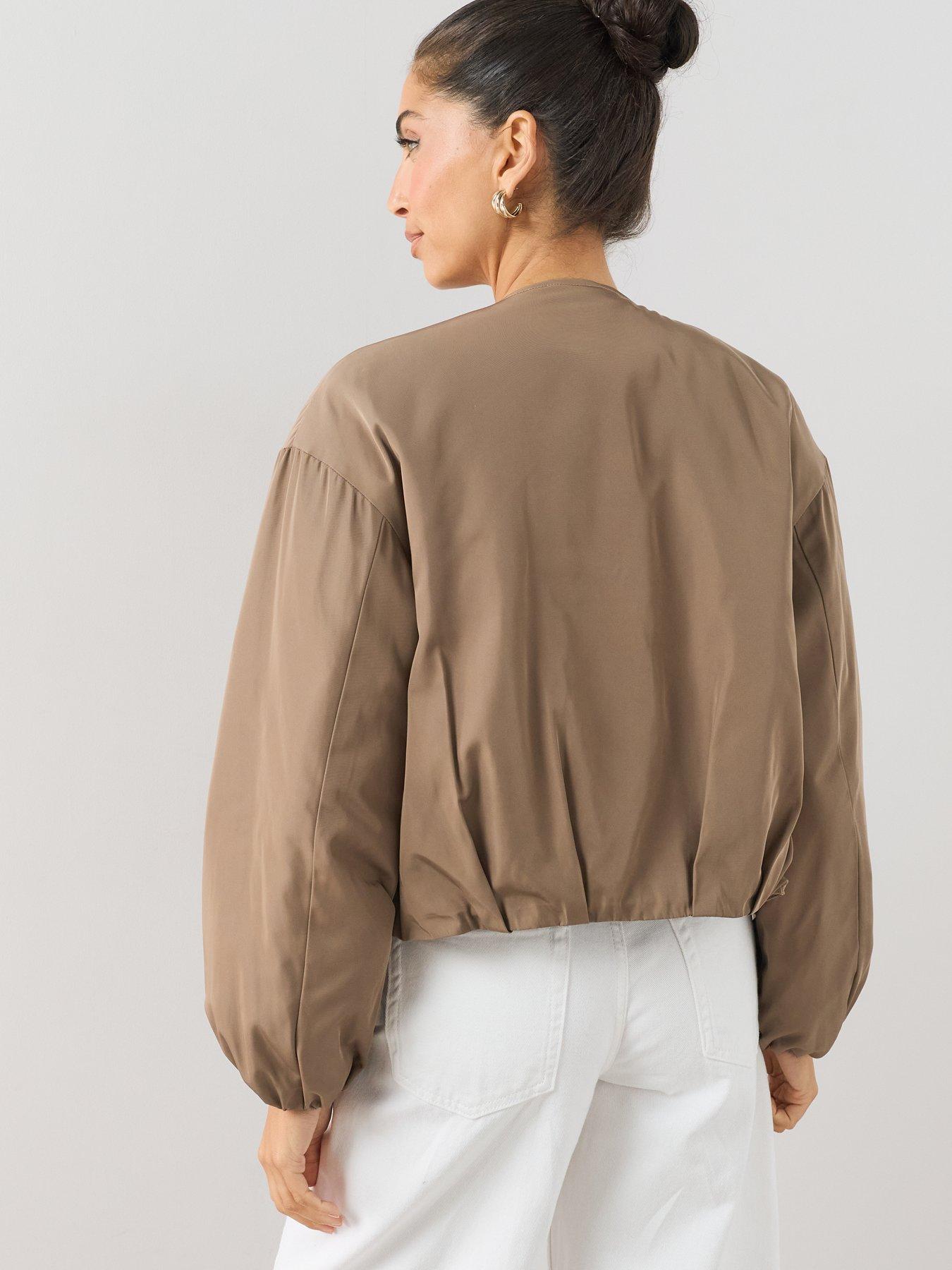 Image 2 of 7 of The Very Collection Soft Volume Bomber Jacket - Brown