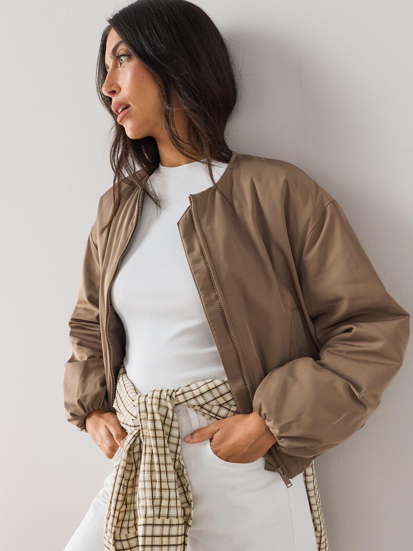 Image 5 of 7 of The Very Collection Soft Volume Bomber Jacket - Brown