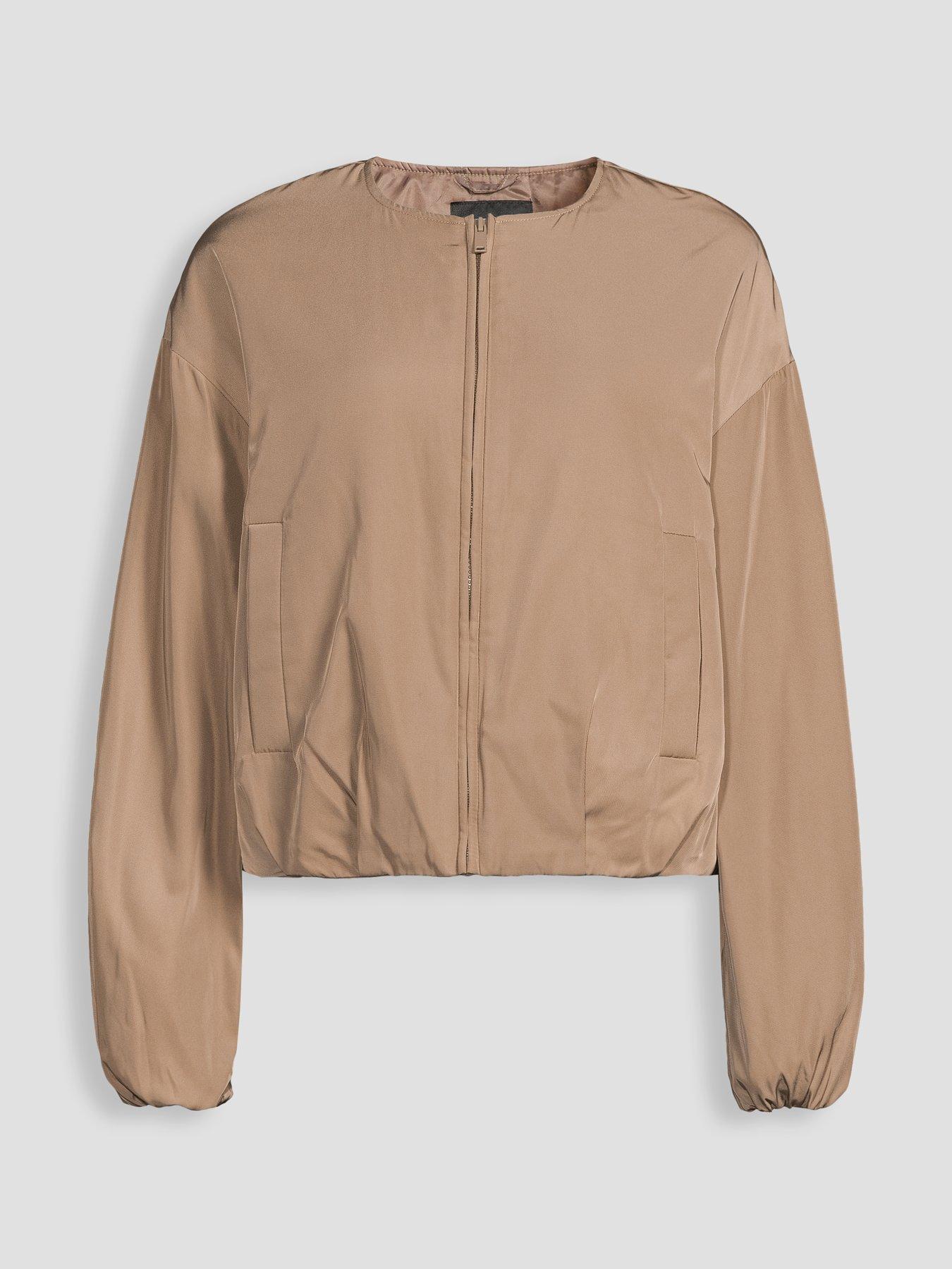 Image 7 of 7 of The Very Collection Soft Volume Bomber Jacket - Brown