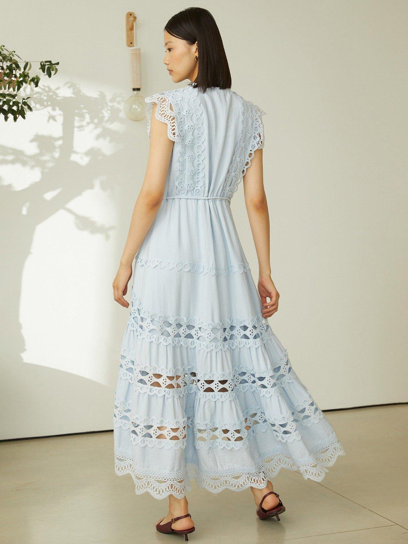 Image 2 of 2 of Jovonna London Irida Lace Dress - Blue
