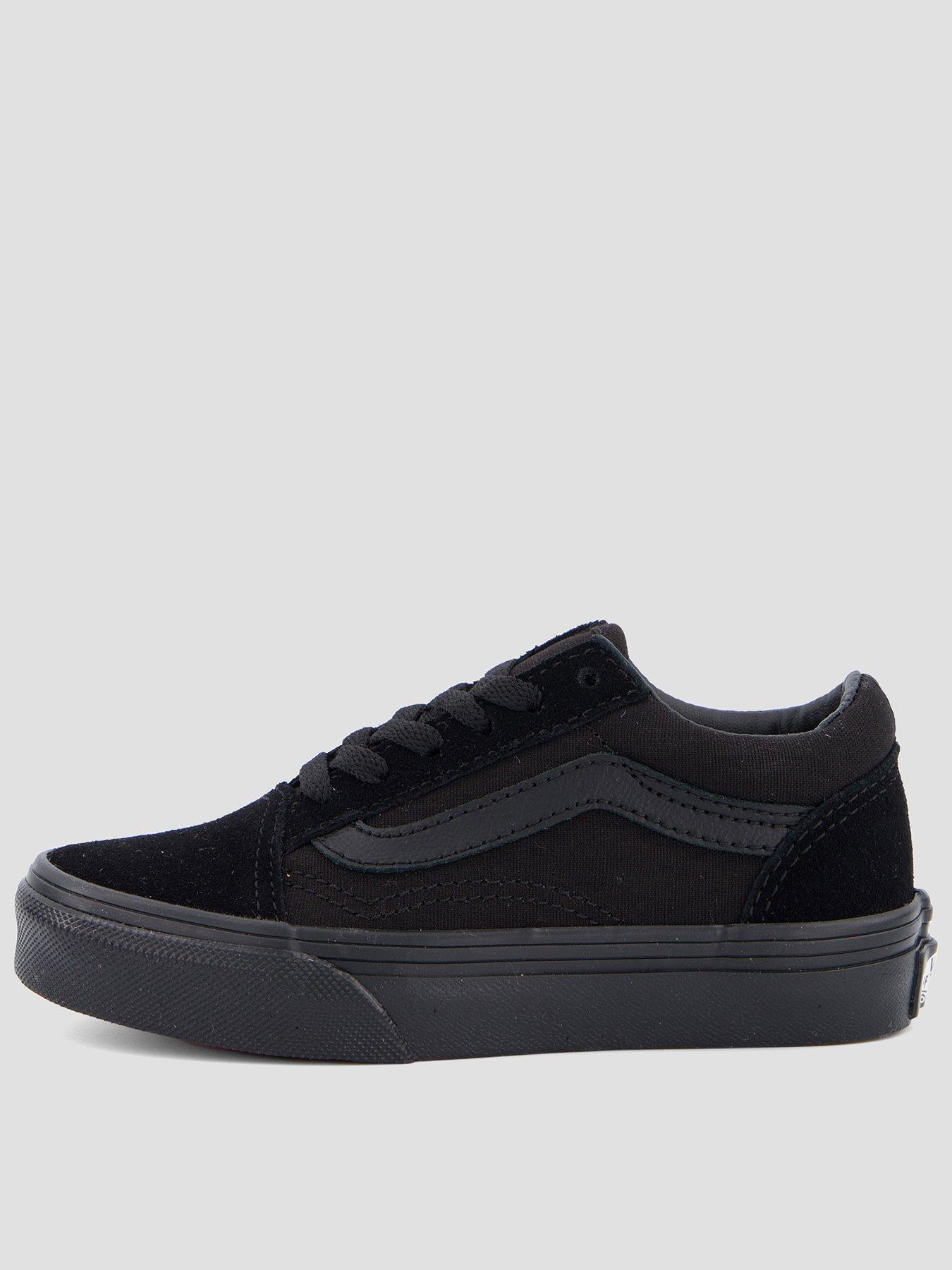 front image of vans-kids-old-skool-black