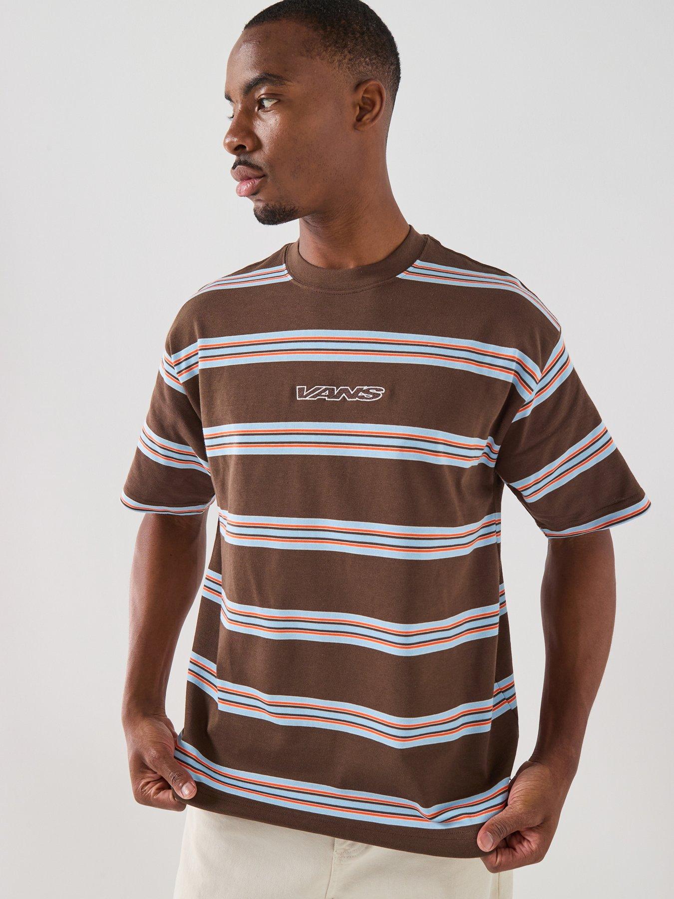 Vans Mens Mesa Stripe Short Sleeve T-Shirt - Vintage Brown