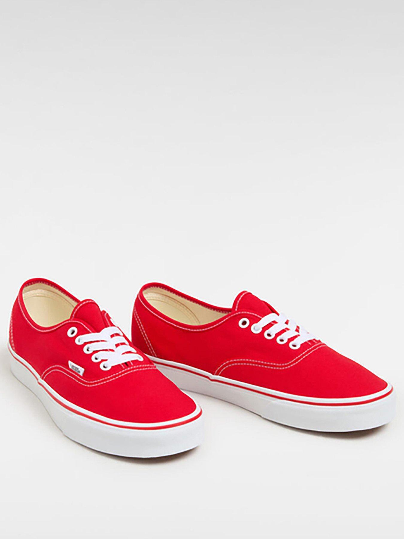  image of vans-unisex-authentic-canvas-trainers--red