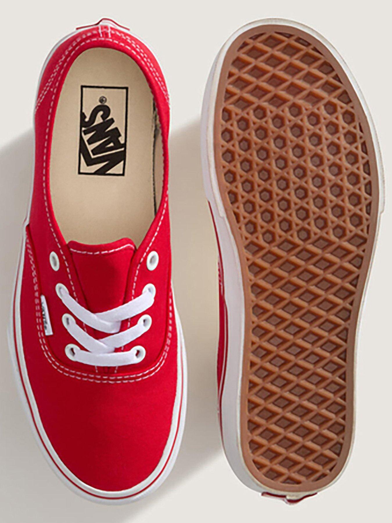  image of vans-unisex-authentic-canvas-trainers--red