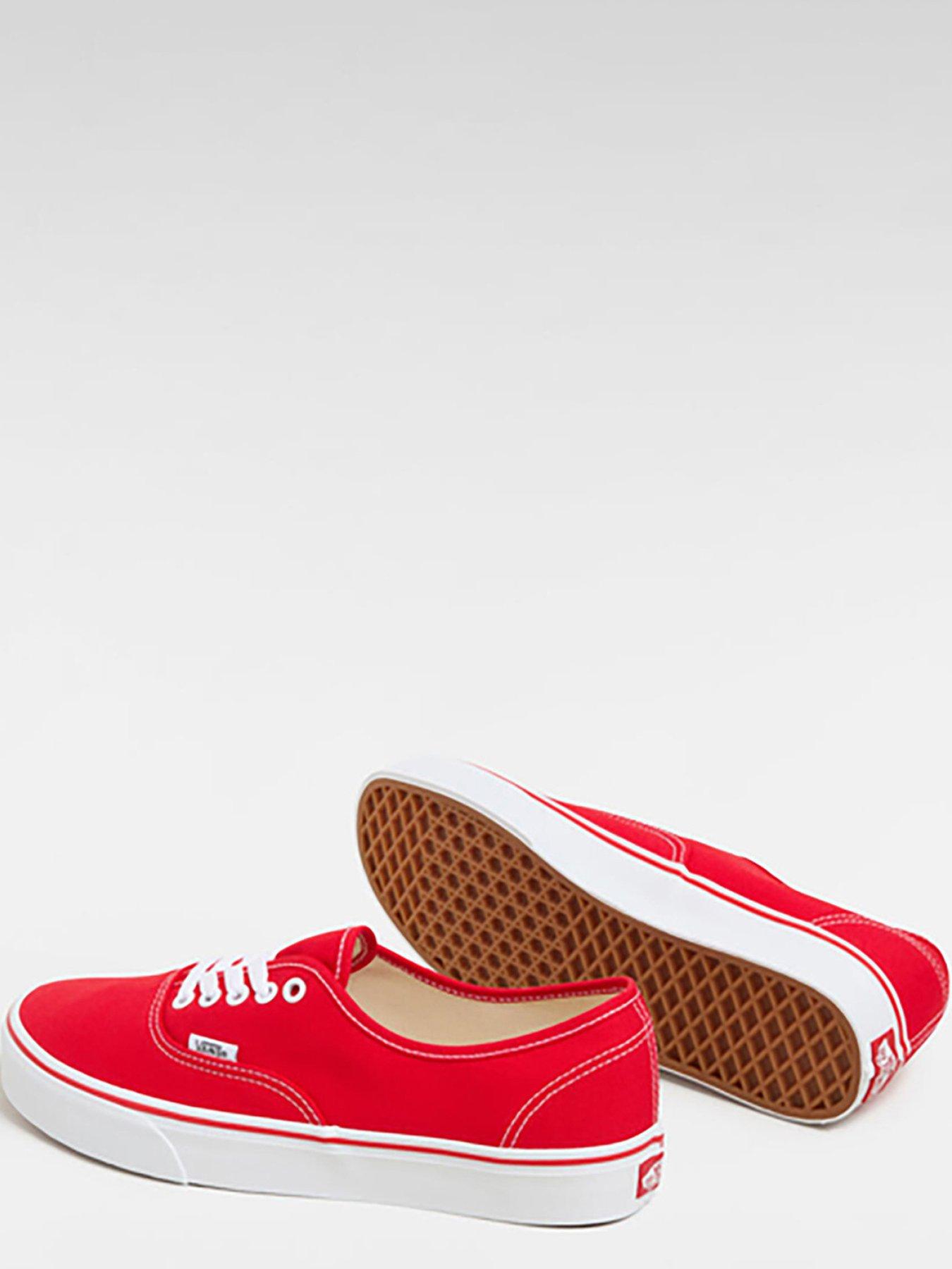  image of vans-unisex-authentic-canvas-trainers--red