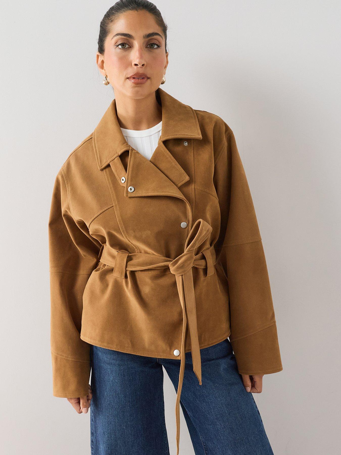 The Very Collection Faux Suede Belted Jacket