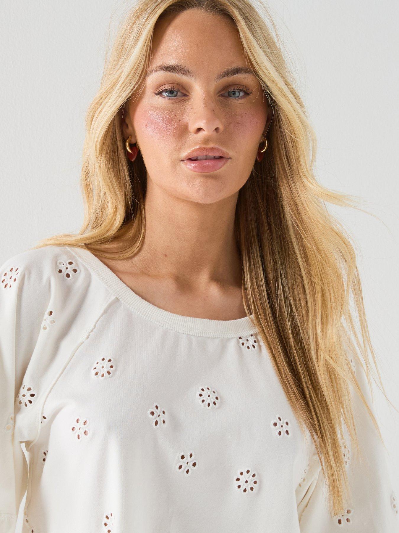 Image 4 of 6 of FREE PEOPLE Jessie Eyelet Tee