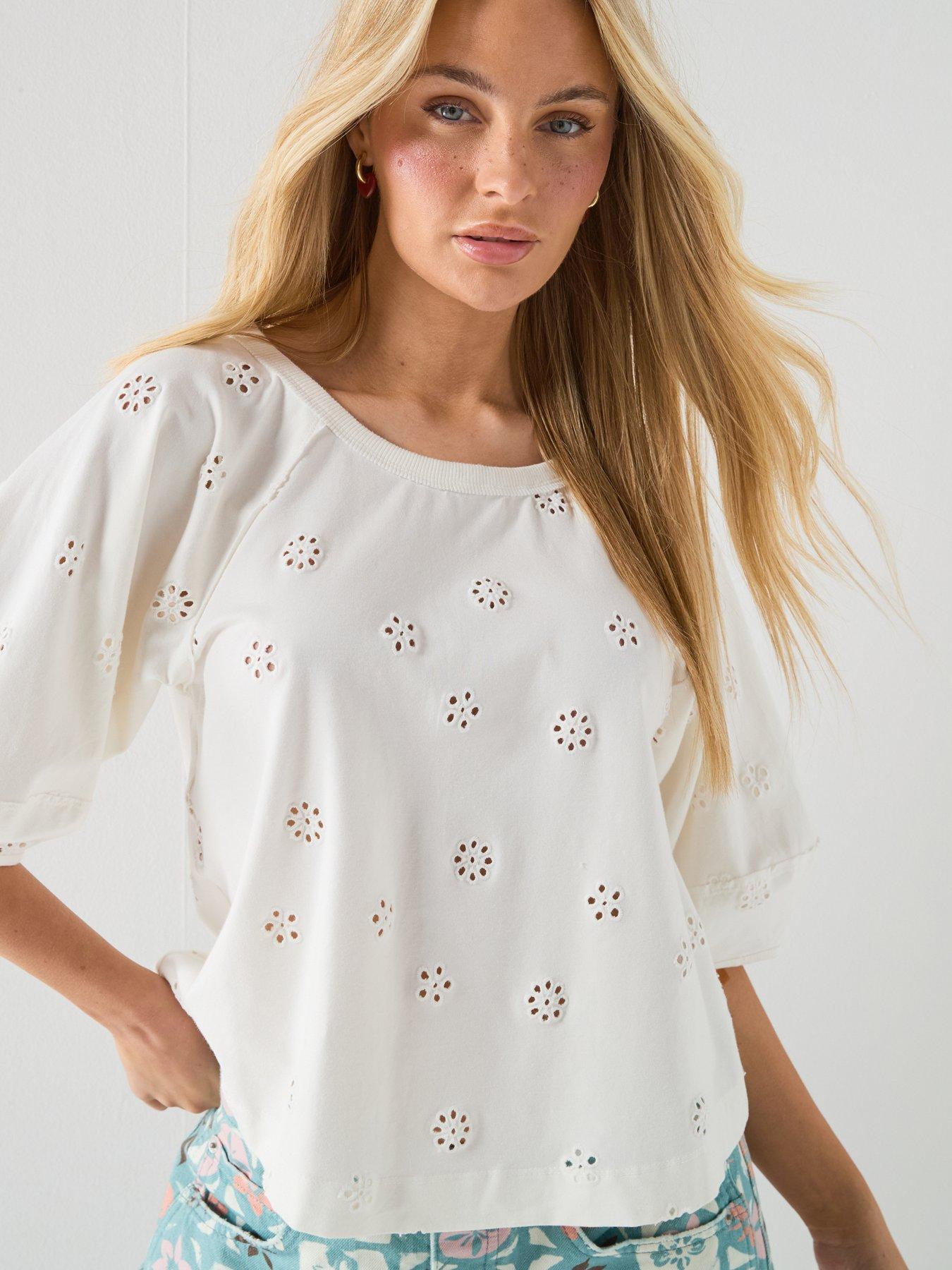 Image 5 of 6 of FREE PEOPLE Jessie Eyelet Tee