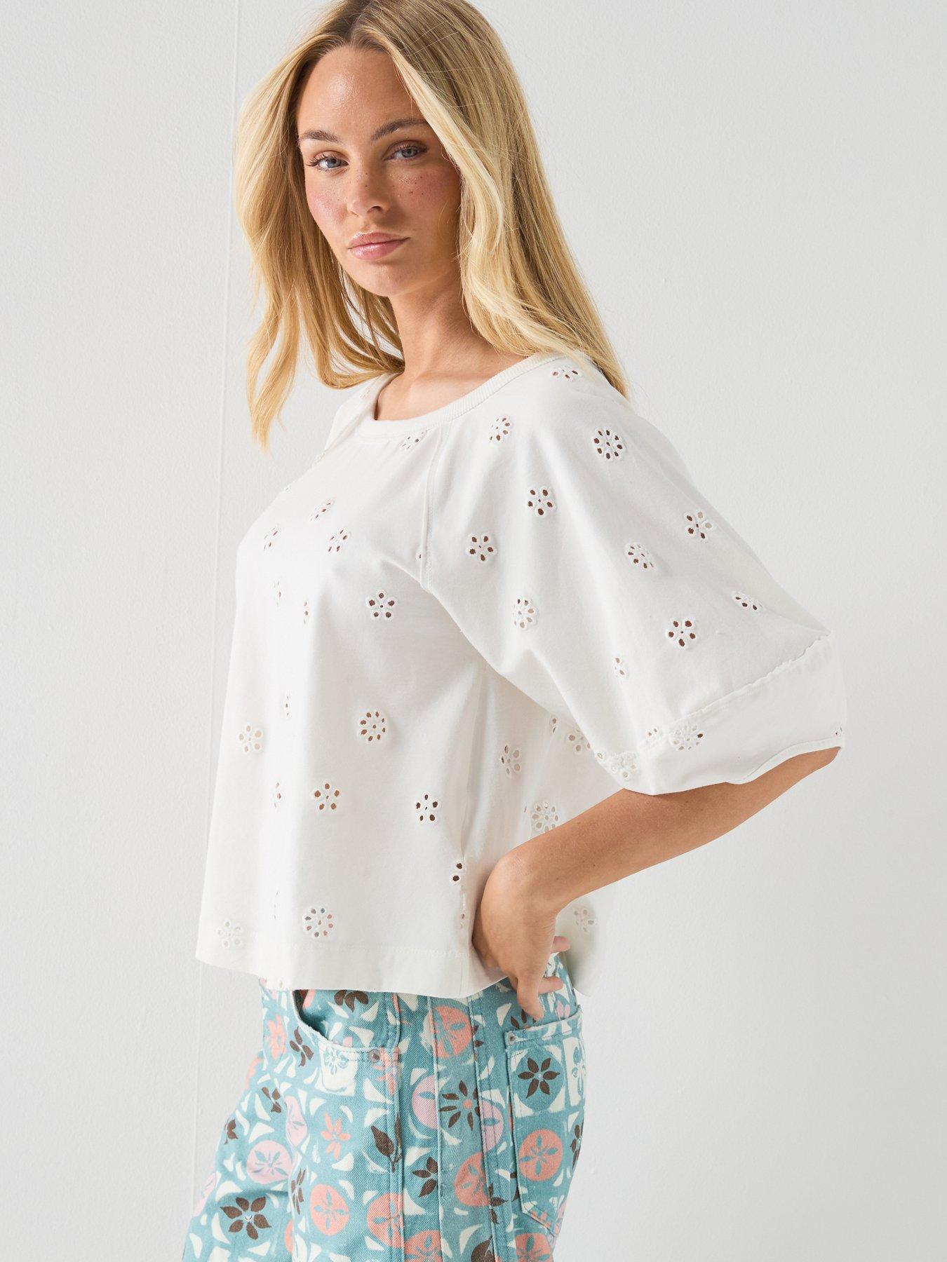 Image 6 of 6 of FREE PEOPLE Jessie Eyelet Tee