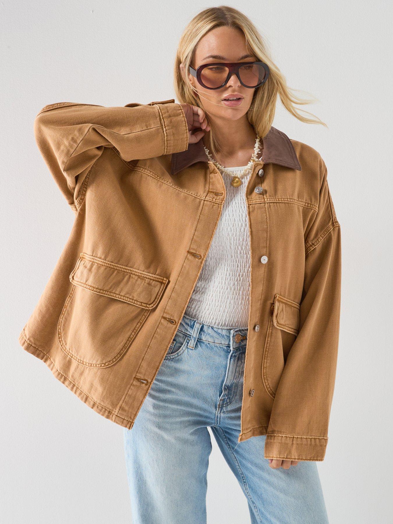 FREE PEOPLE Lemon Denim Jacket - Beige