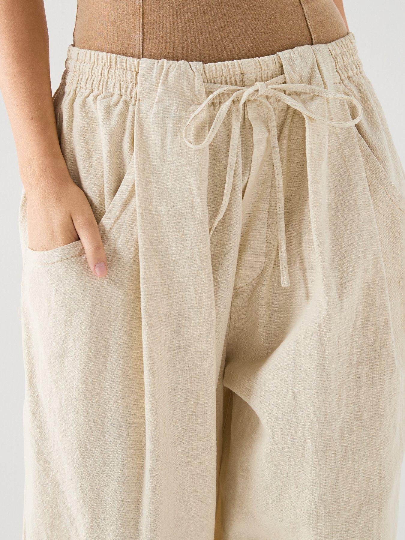 Image 5 of 6 of FREE PEOPLE Chambers Laid Back Pull On Pants - Beige