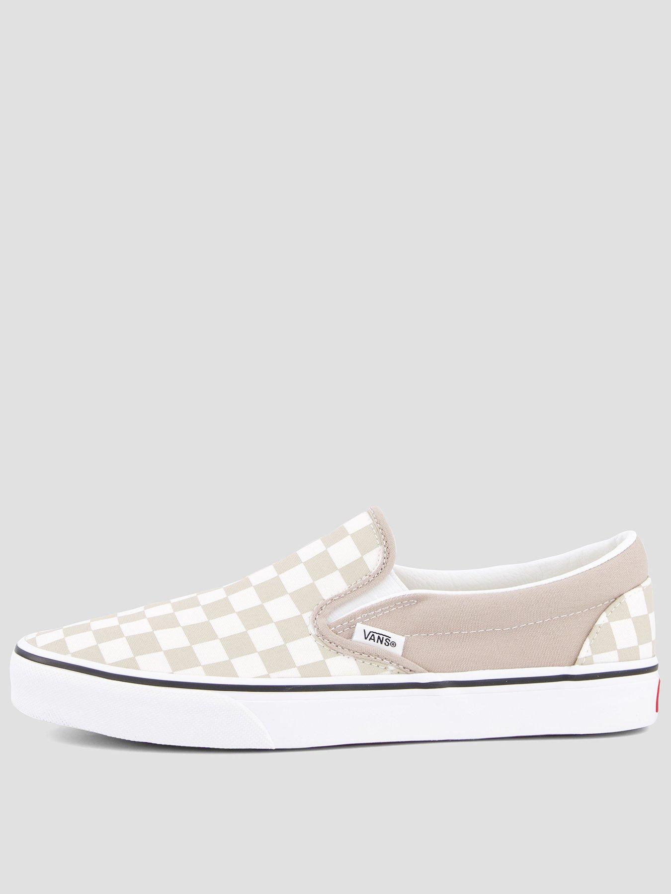 Vans Womens Classic Slip-on Checkerboard Canvas Shoes - Brown