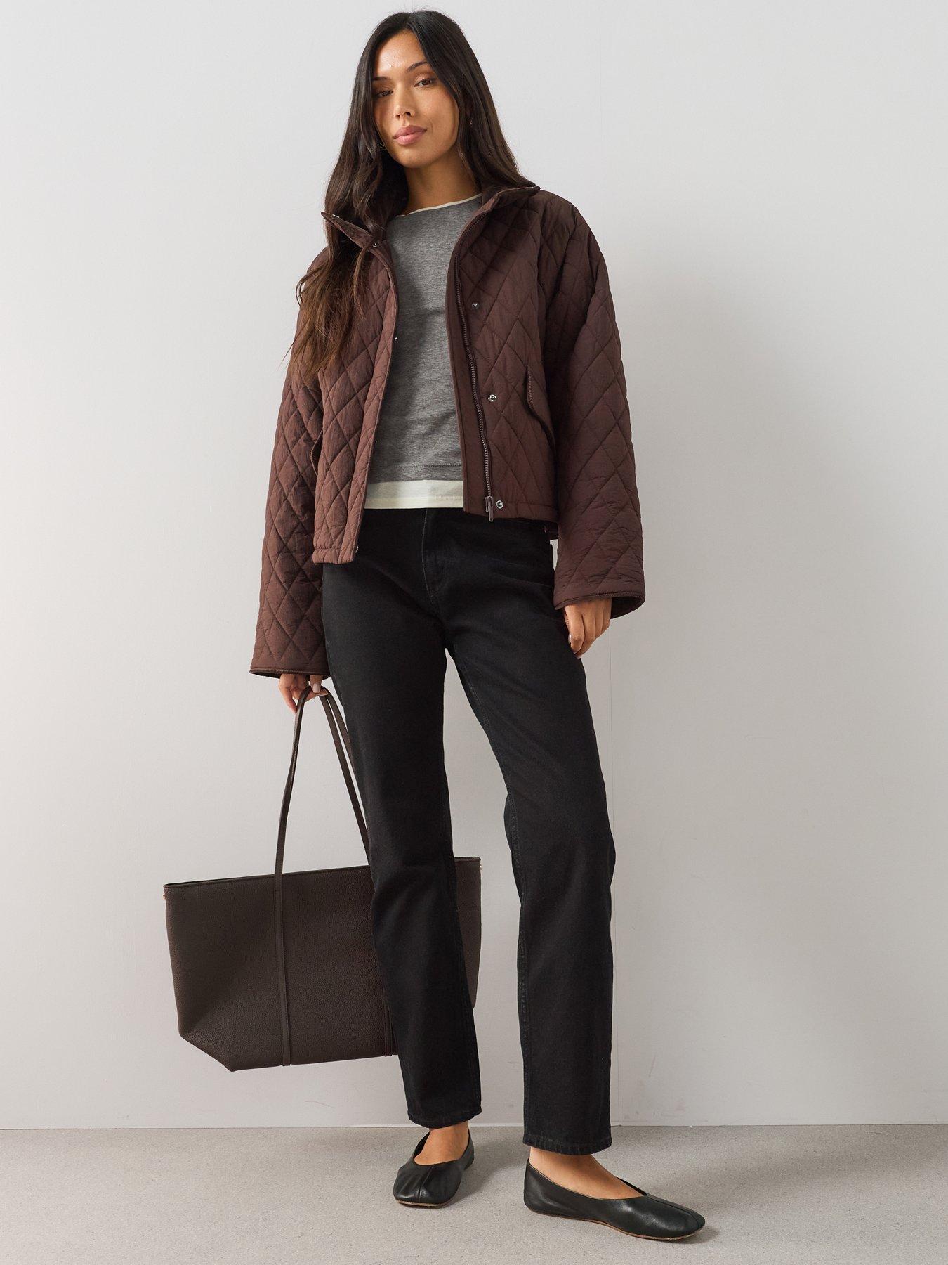 Image 3 of 7 of The Very Collection Lightweight Jacket With Cord Trim - Brown
