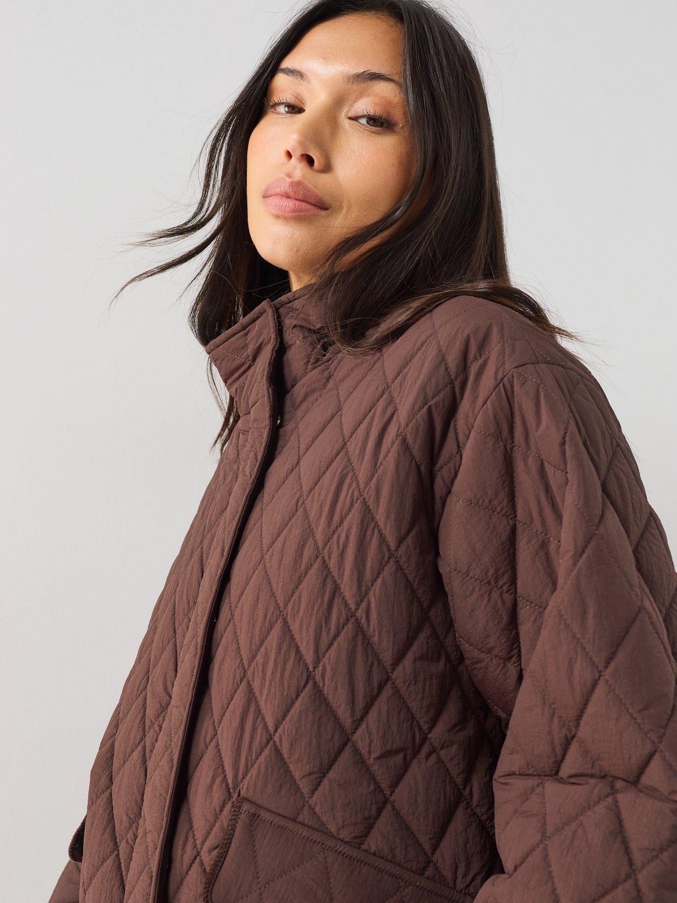 Image 6 of 7 of The Very Collection Lightweight Jacket With Cord Trim - Brown