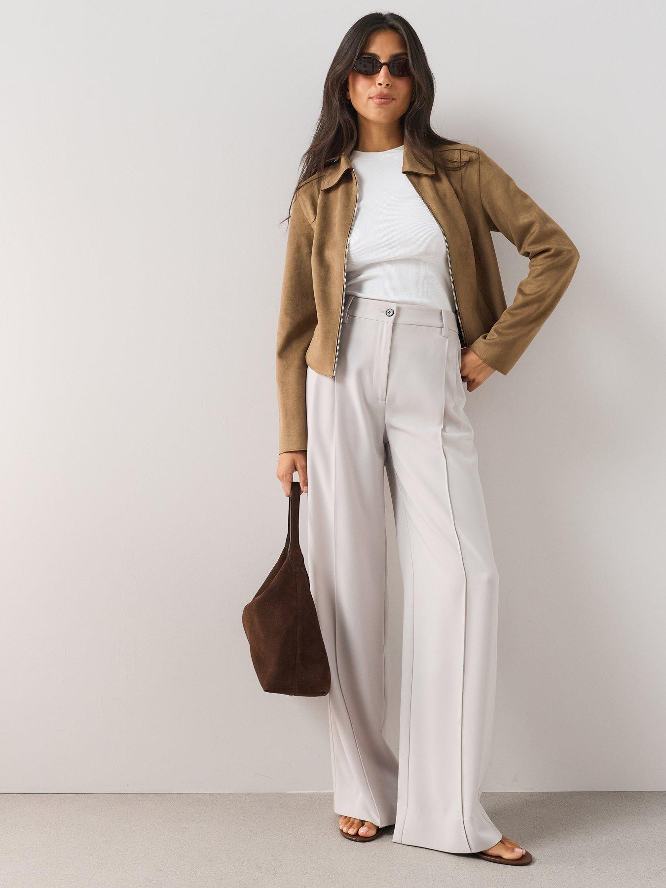 Image 5 of 7 of The Very Collection Zip Front Suedette Jacket - Brown