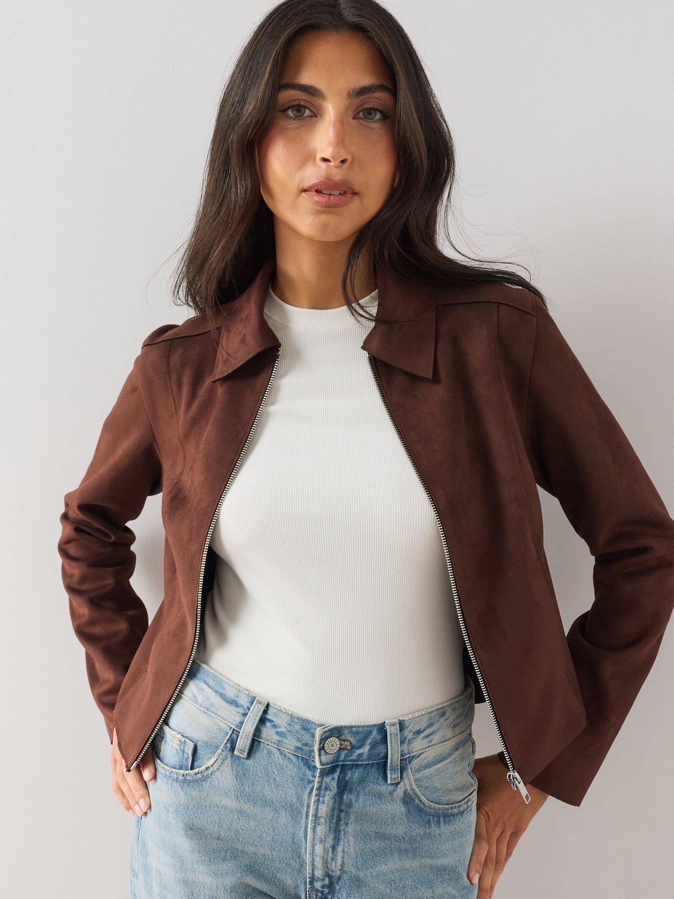 The Very Collection Zip Front Suedette Jacket