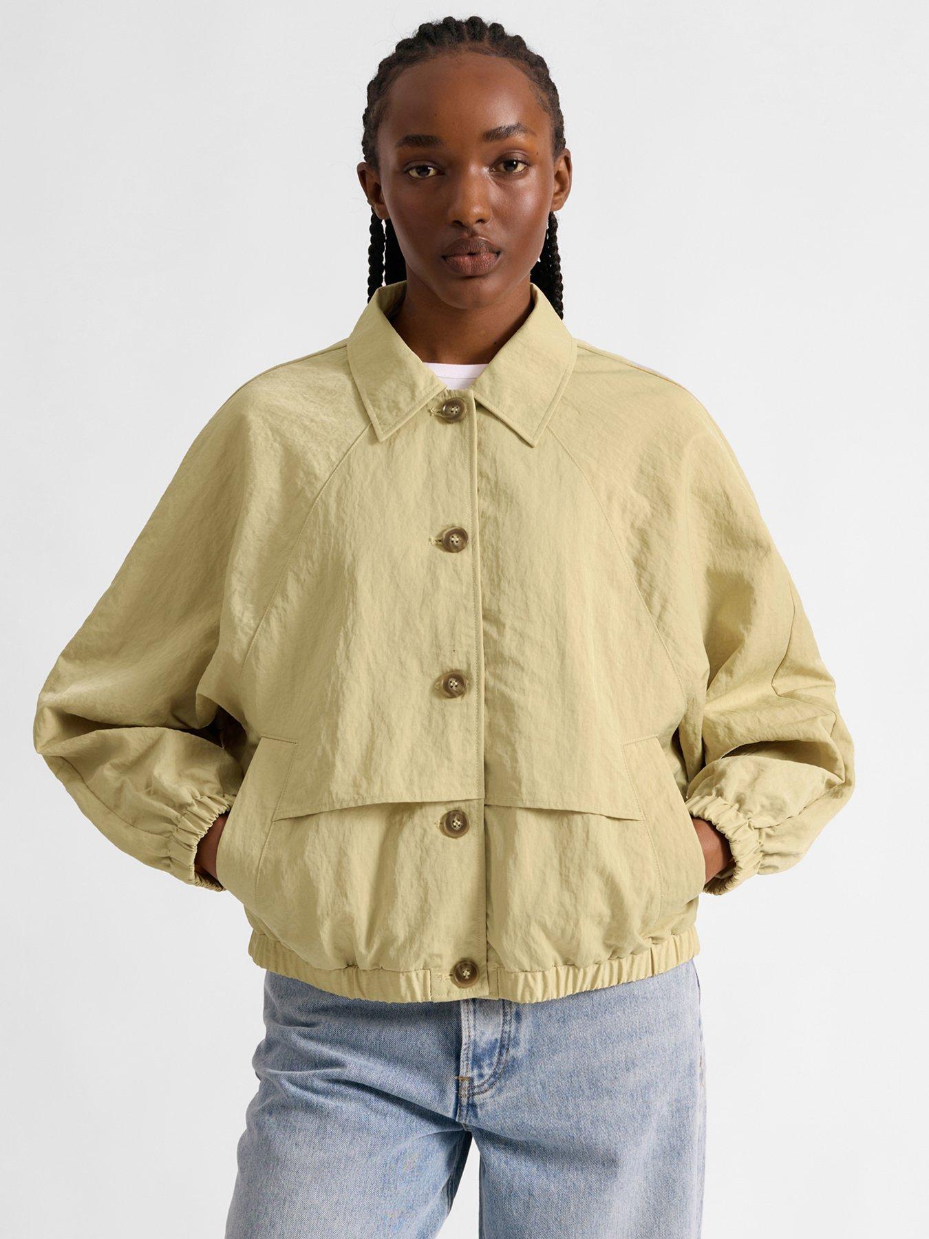  image of albaray-blouson-button-front-jacket-beige