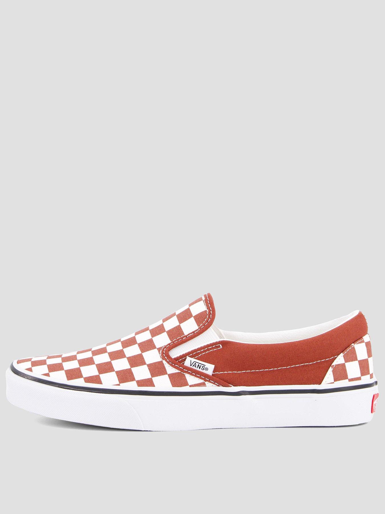Vans Unisex Classic Slip-On Checkerboard Canvas Shoes - Brown
