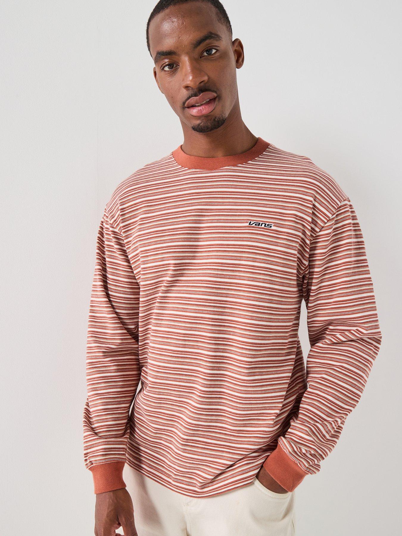 Vans Mens Wesley Stripe Long Sleeve Knit Top - Orange