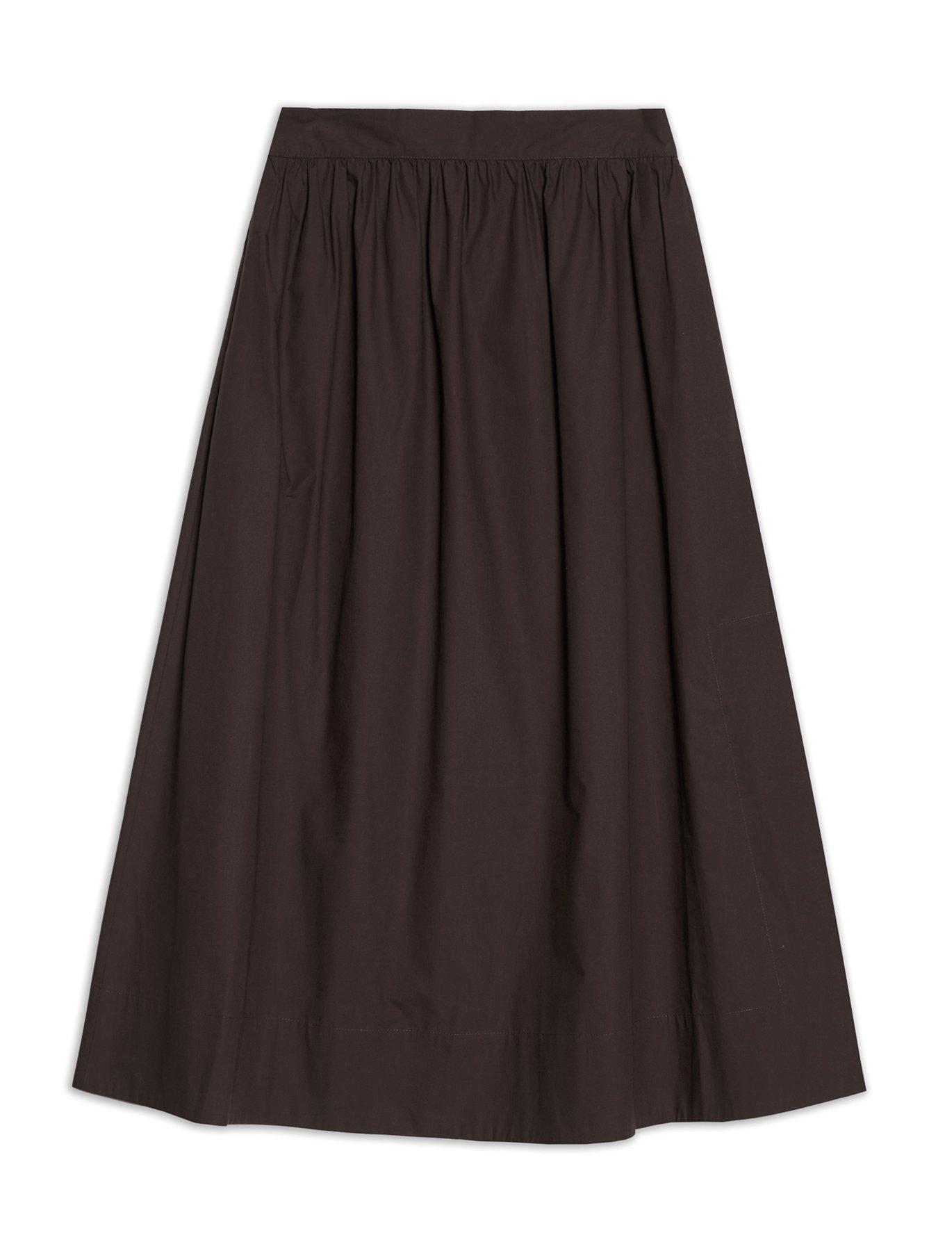 Image 3 of 3 of Albaray Cotton Full Skirt - Brown