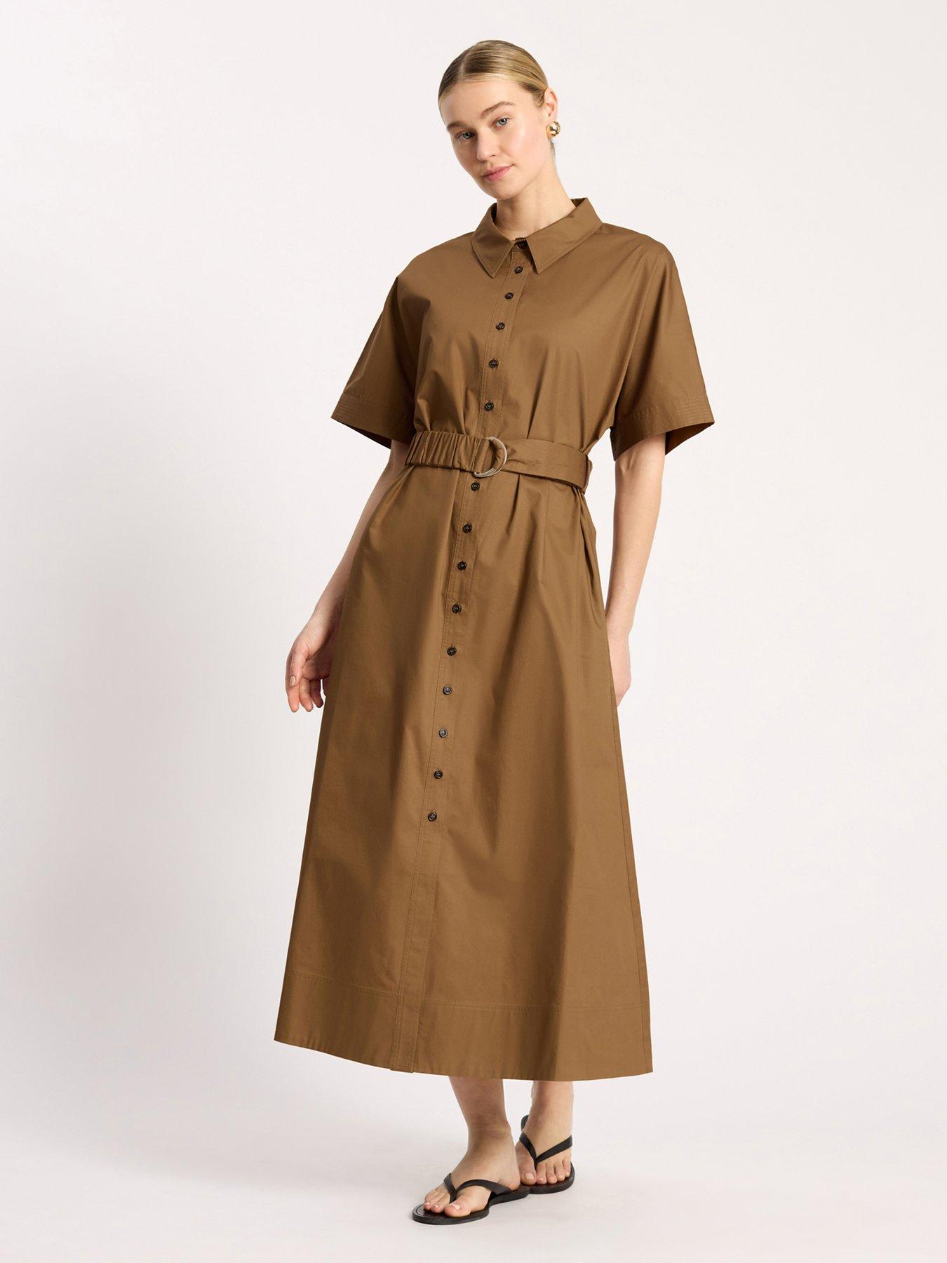 Albaray Cotton Sateen Shirtdress - Beige