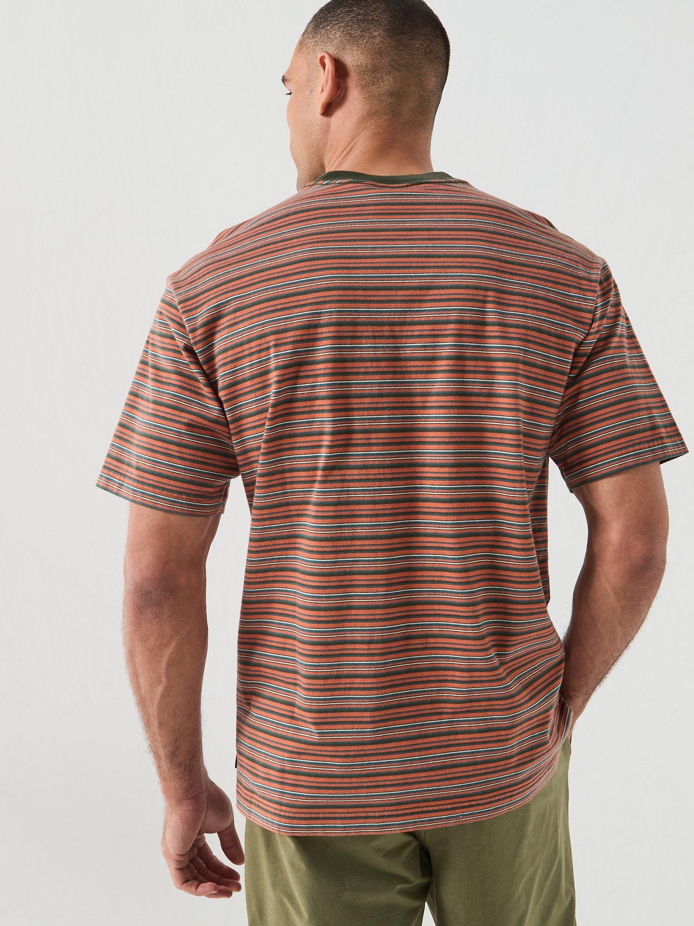 Image 2 of 5 of Vans Mens Cameron Stripe Short Sleeve Knit T-Shirt - Brown