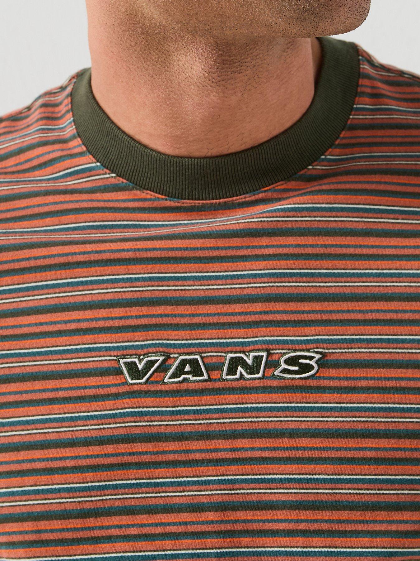 Image 4 of 5 of Vans Mens Cameron Stripe Short Sleeve Knit T-Shirt - Brown