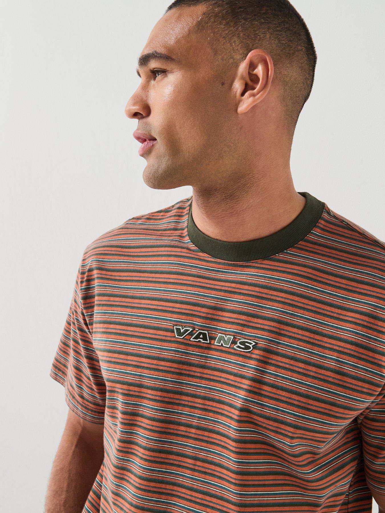 Image 5 of 5 of Vans Mens Cameron Stripe Short Sleeve Knit T-Shirt - Brown