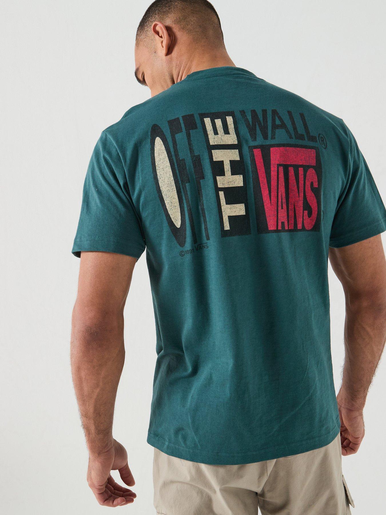 Vans Mens Stretch Stack Crackle Short Sleeve T-Shirt - Green | Littlewoods