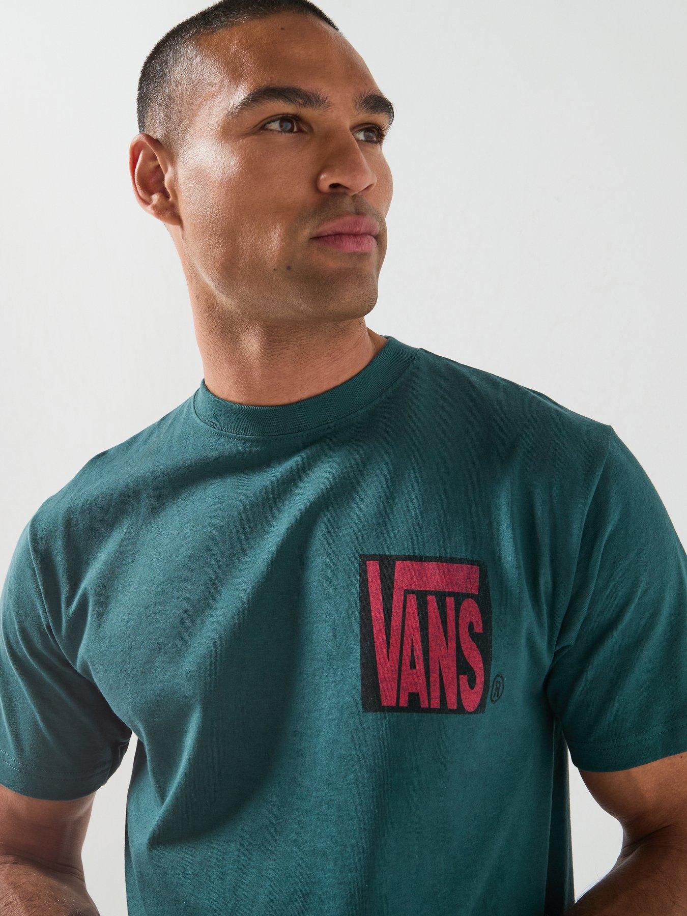 Vans Mens Stretch Stack Crackle Short Sleeve T-Shirt - Green | Littlewoods