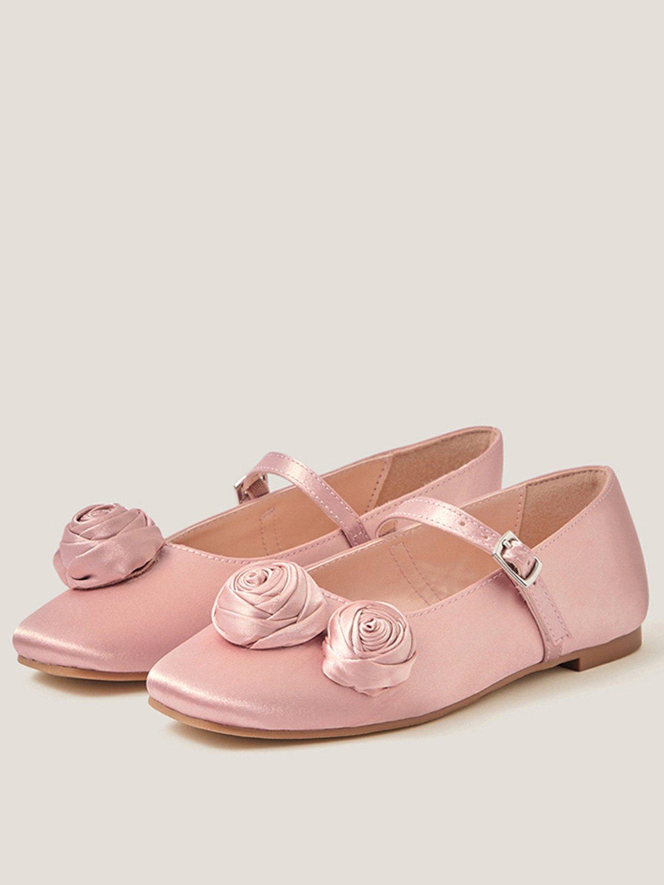 Monsoon Girls Rosette Ballerina Shoes - Pink