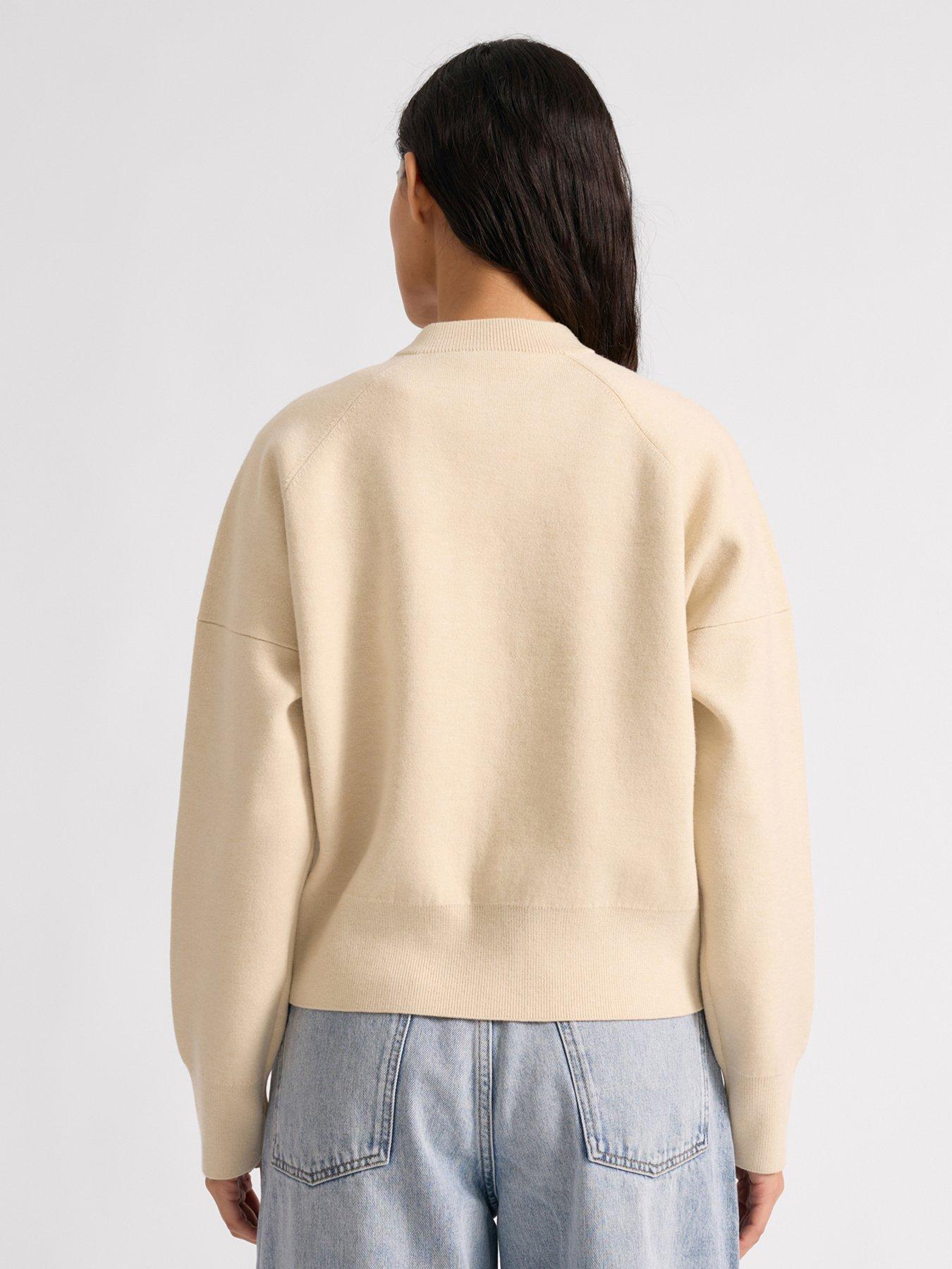 stillFront image of albaray-knitted-bomber-jacket-cream