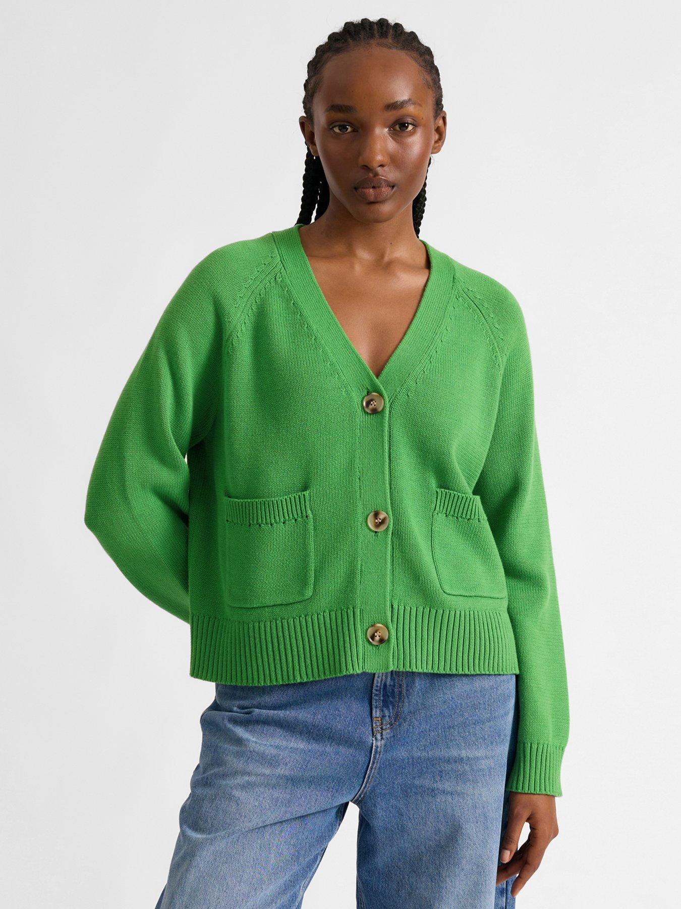 albaray-cotton-relaxed-cardigan-green