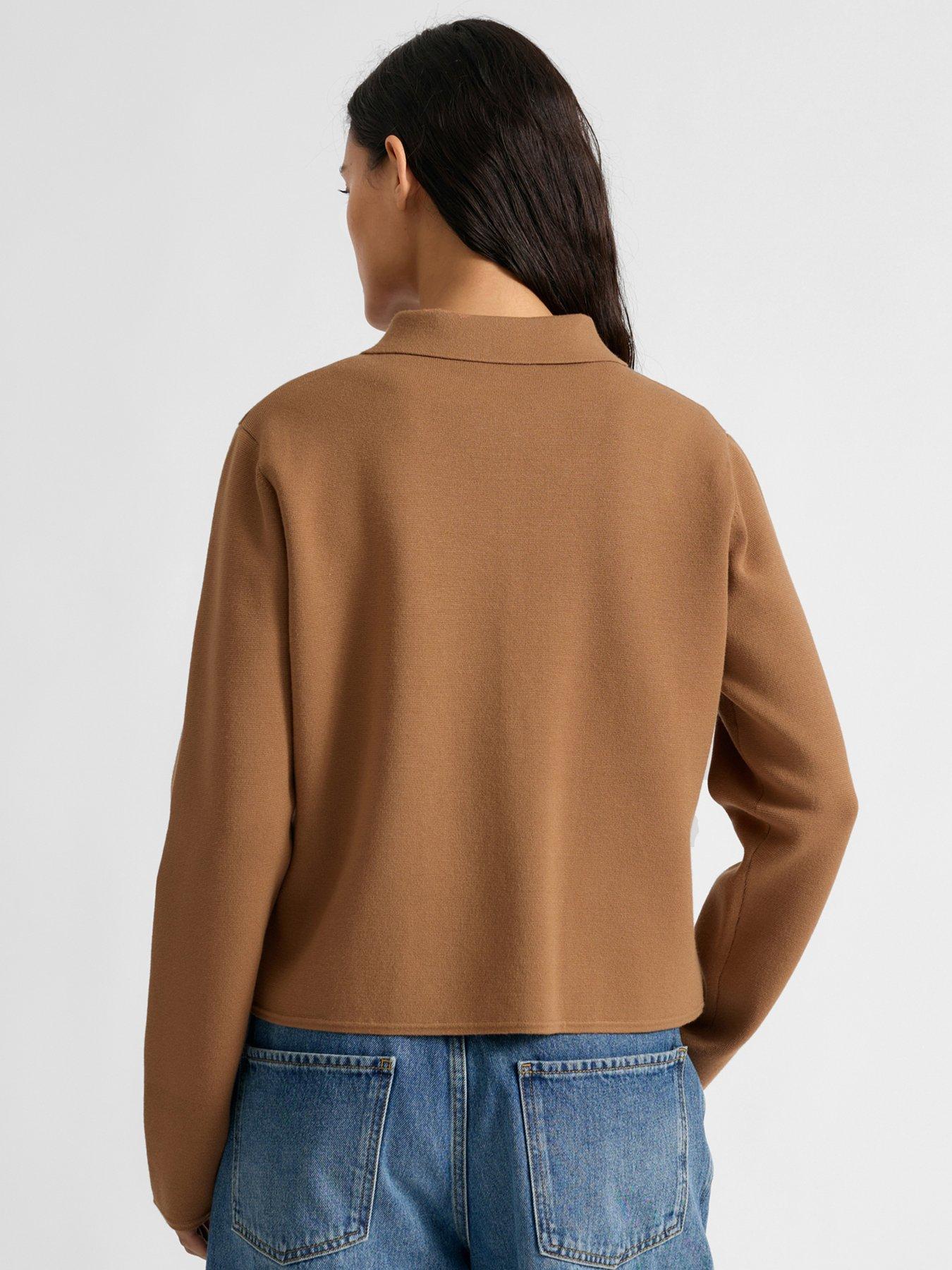 stillFront image of albaray-compact-knit-jacket-beige