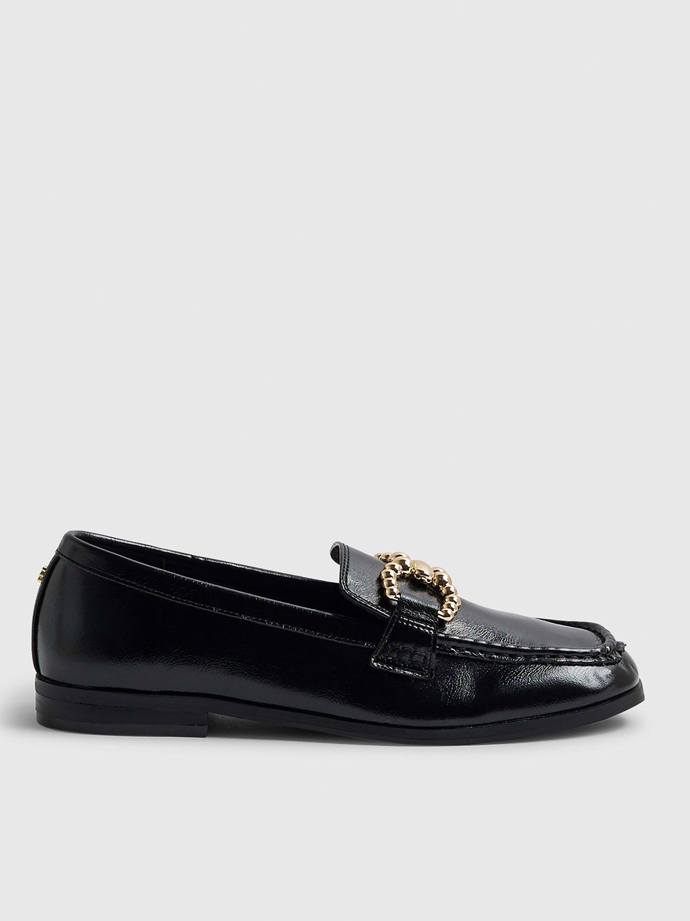 river-island-gold-trim-loafer-black