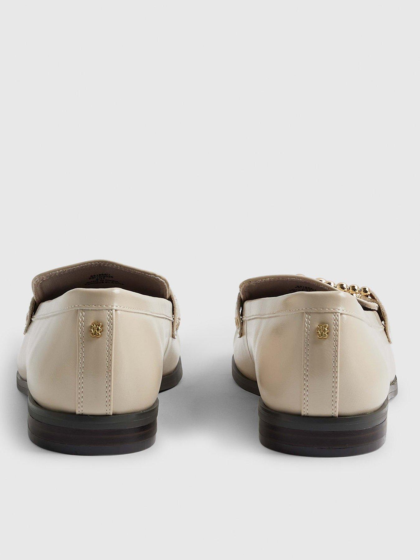 Image 3 of 5 of River Island Gold Trim Loafer - Cream