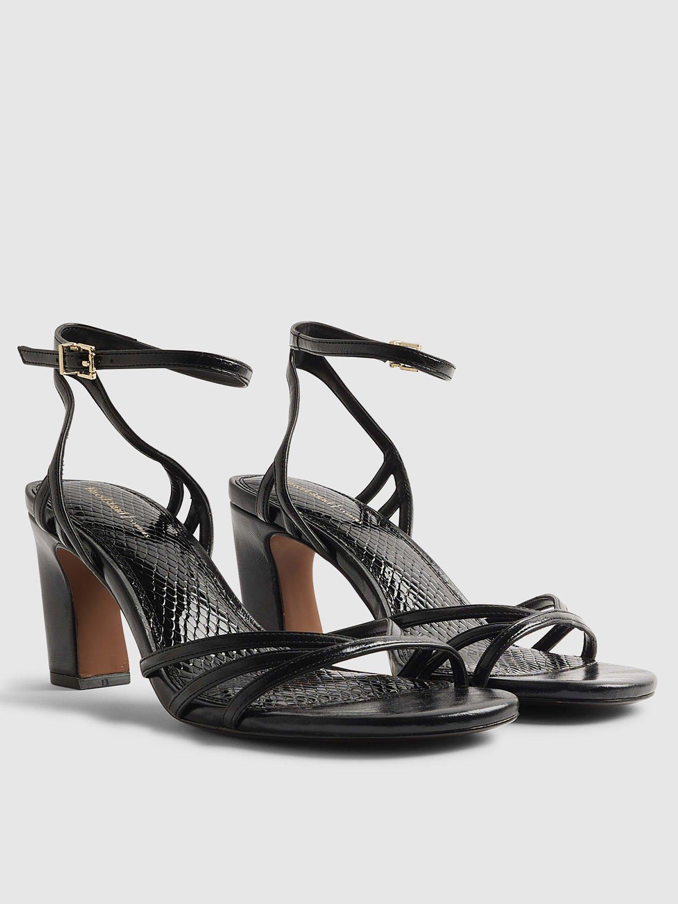 Image 2 of 5 of River Island Caged Heeled Sandals - Black