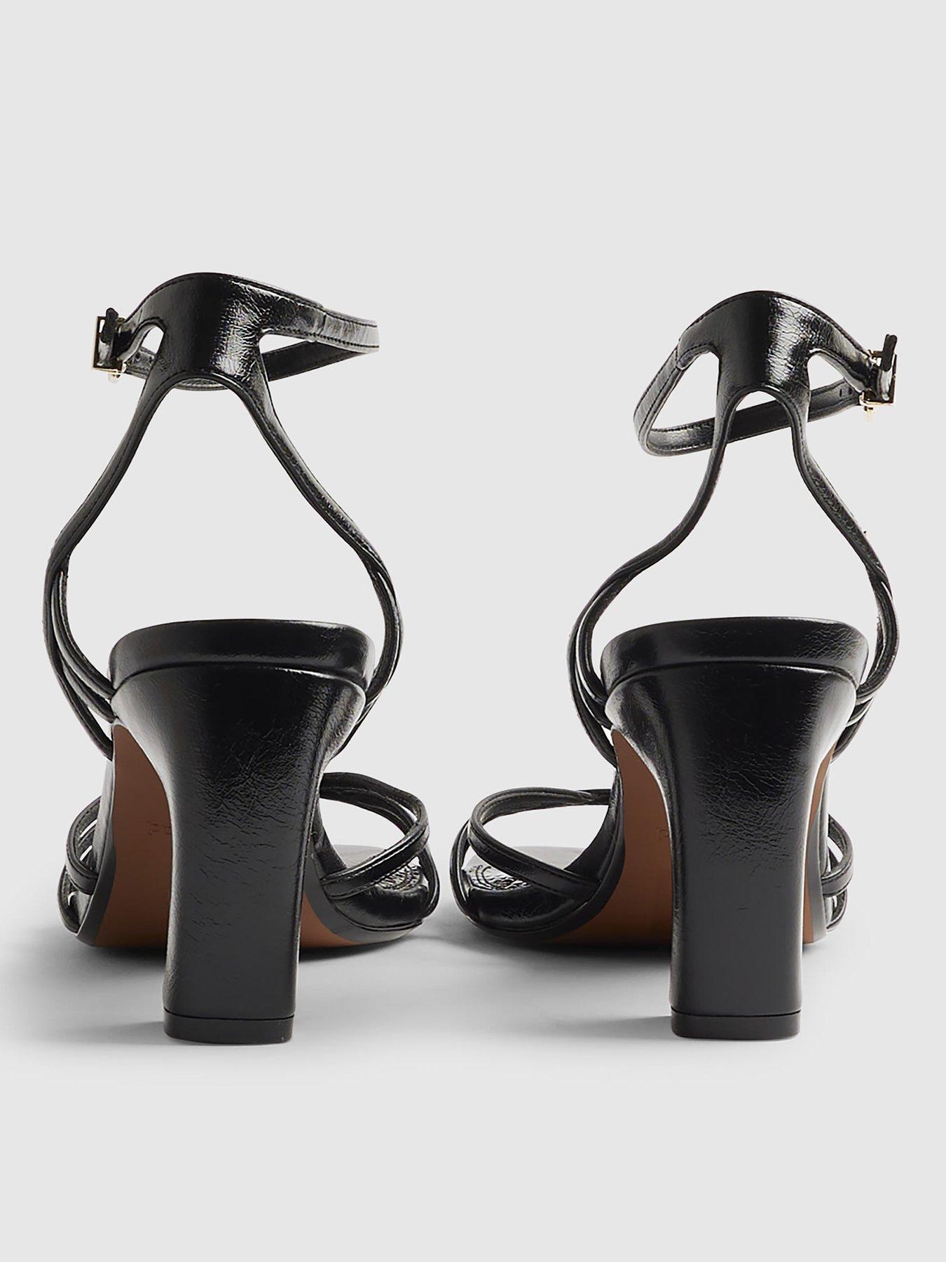 Image 3 of 5 of River Island Caged Heeled Sandals - Black