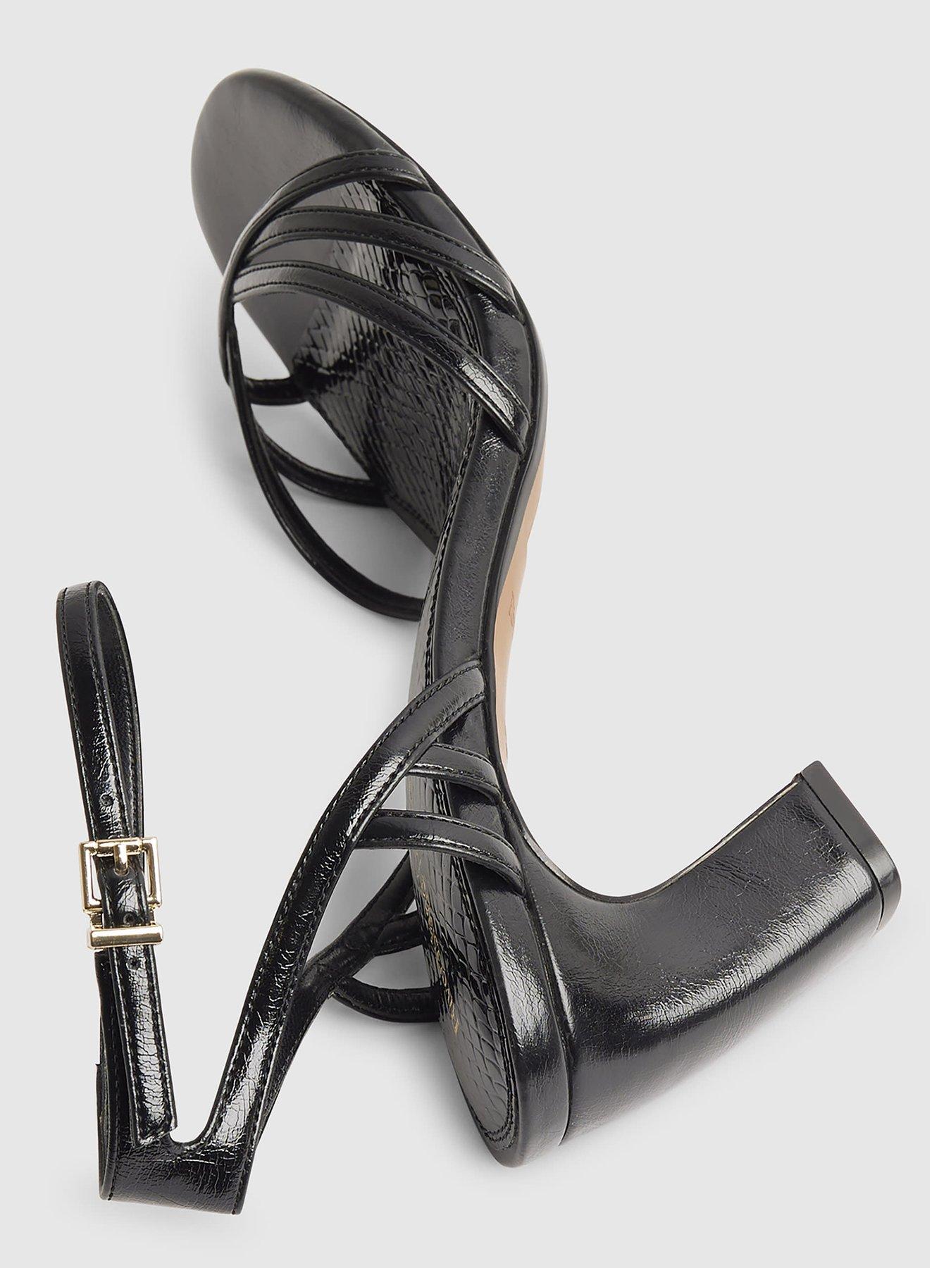 Image 4 of 5 of River Island Caged Heeled Sandals - Black
