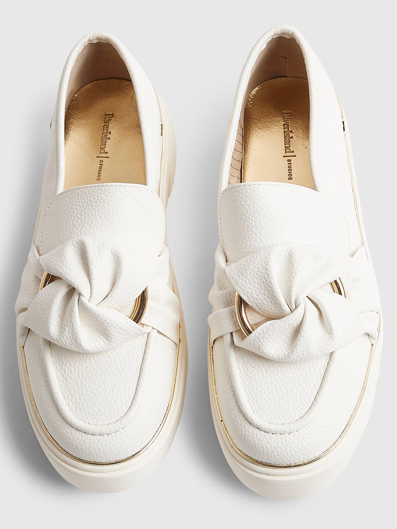  image of river-island-ring-twist-slip-on-trainer-white