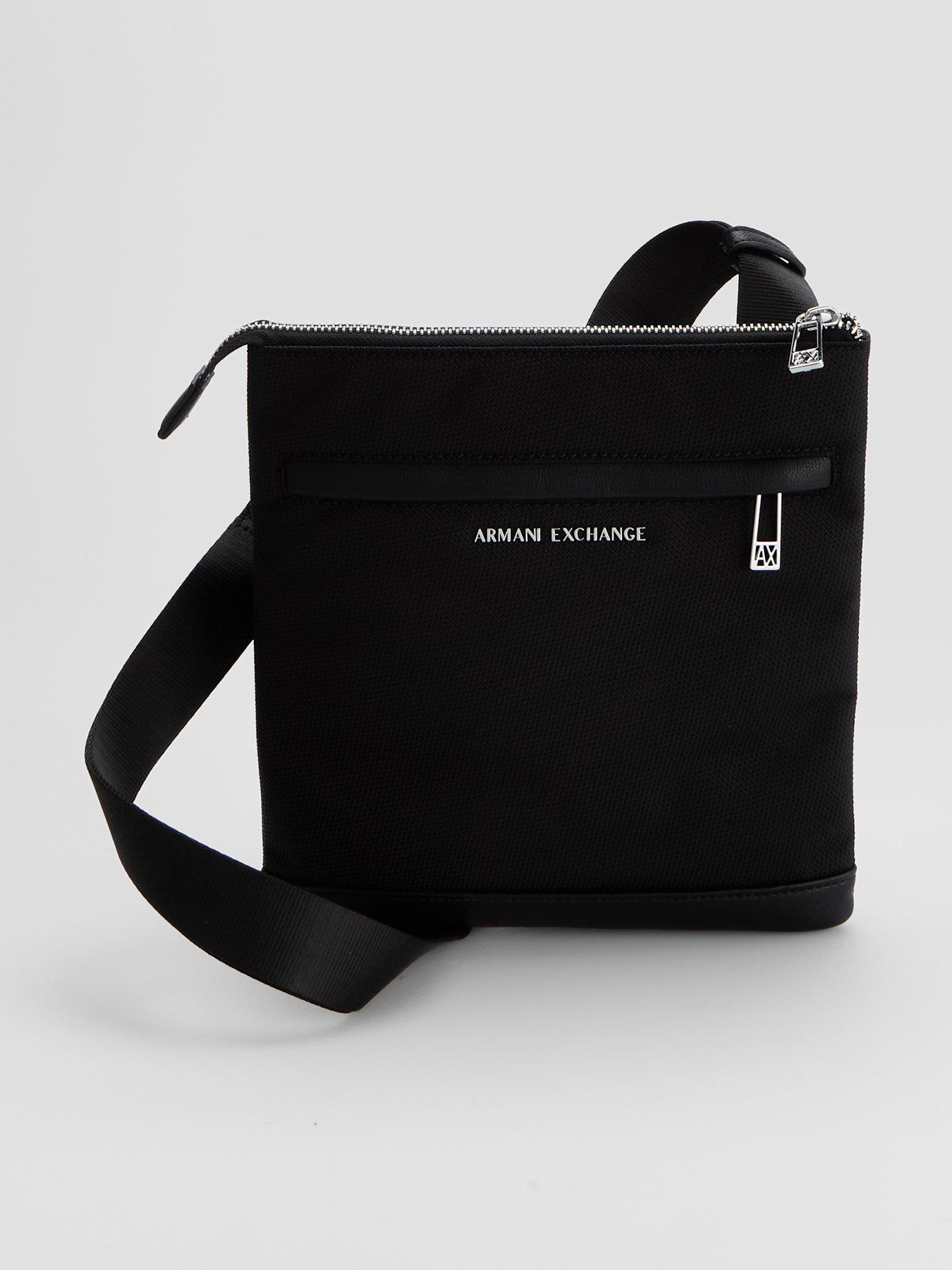 Image 1 of 5 of Armani Exchange Singapore Flat Crossbody Bag - Black