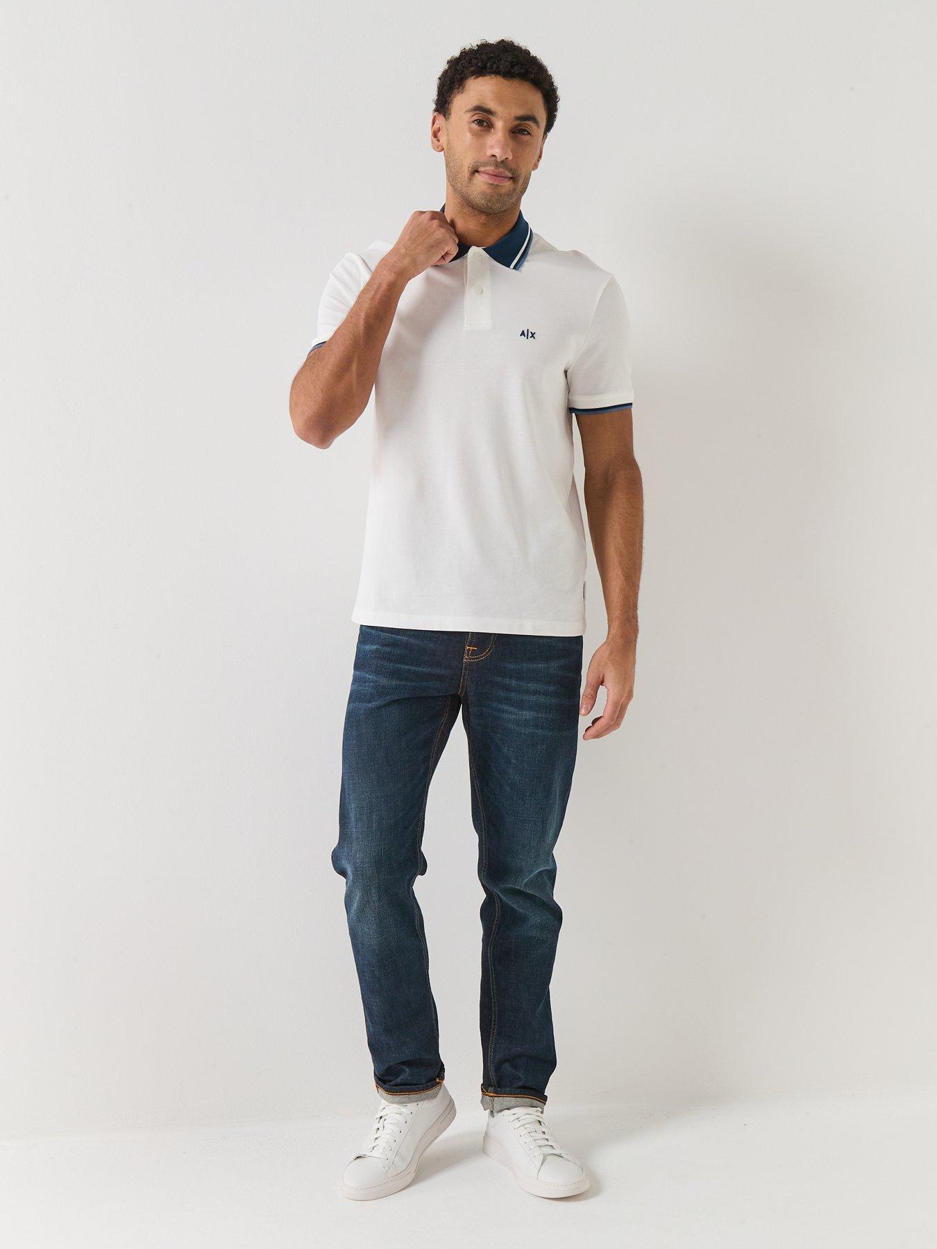 Image 3 of 6 of Armani Exchange Logo Collar Polo Shirt - Off White