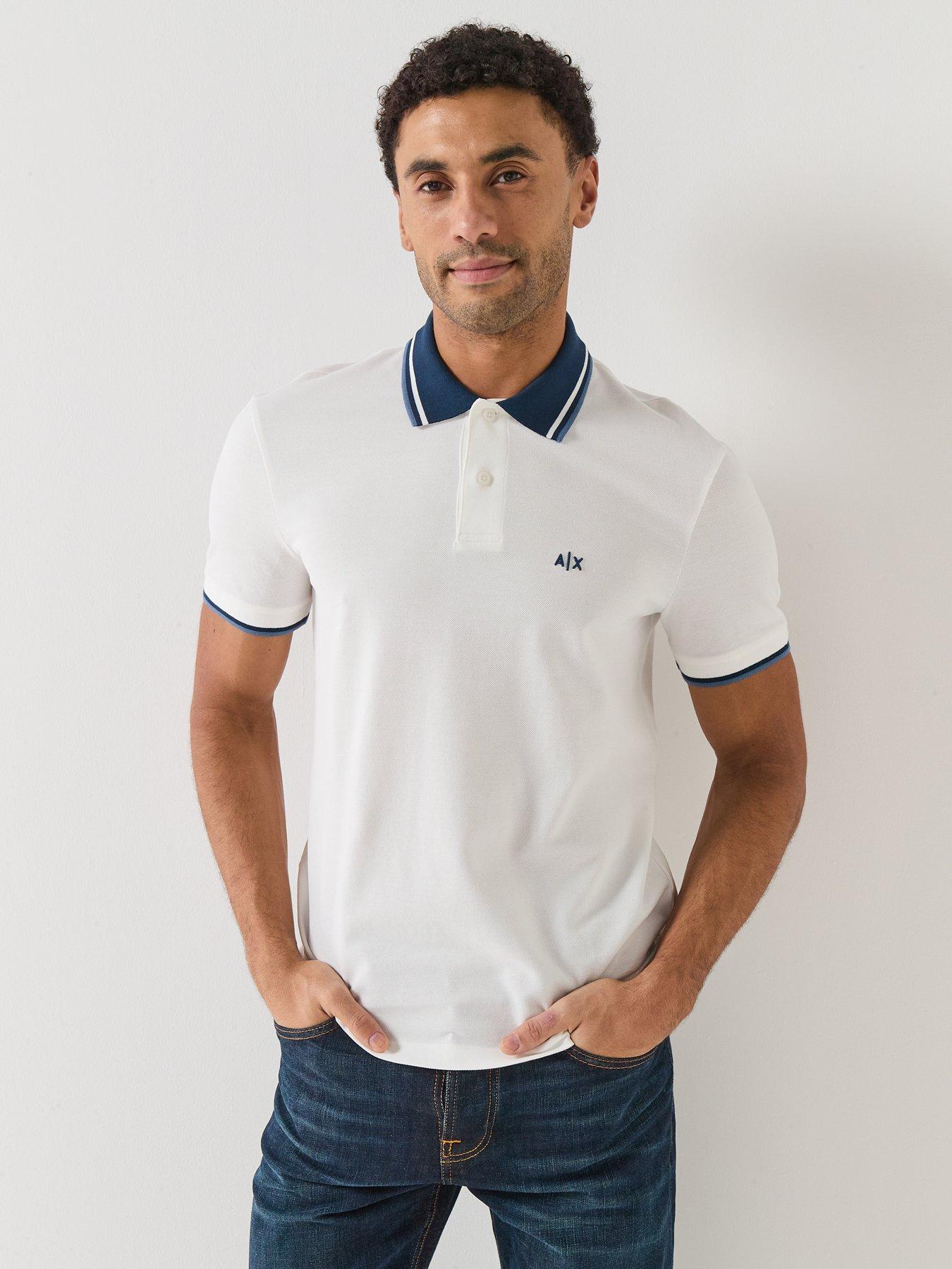 Image 5 of 6 of Armani Exchange Logo Collar Polo Shirt - Off White