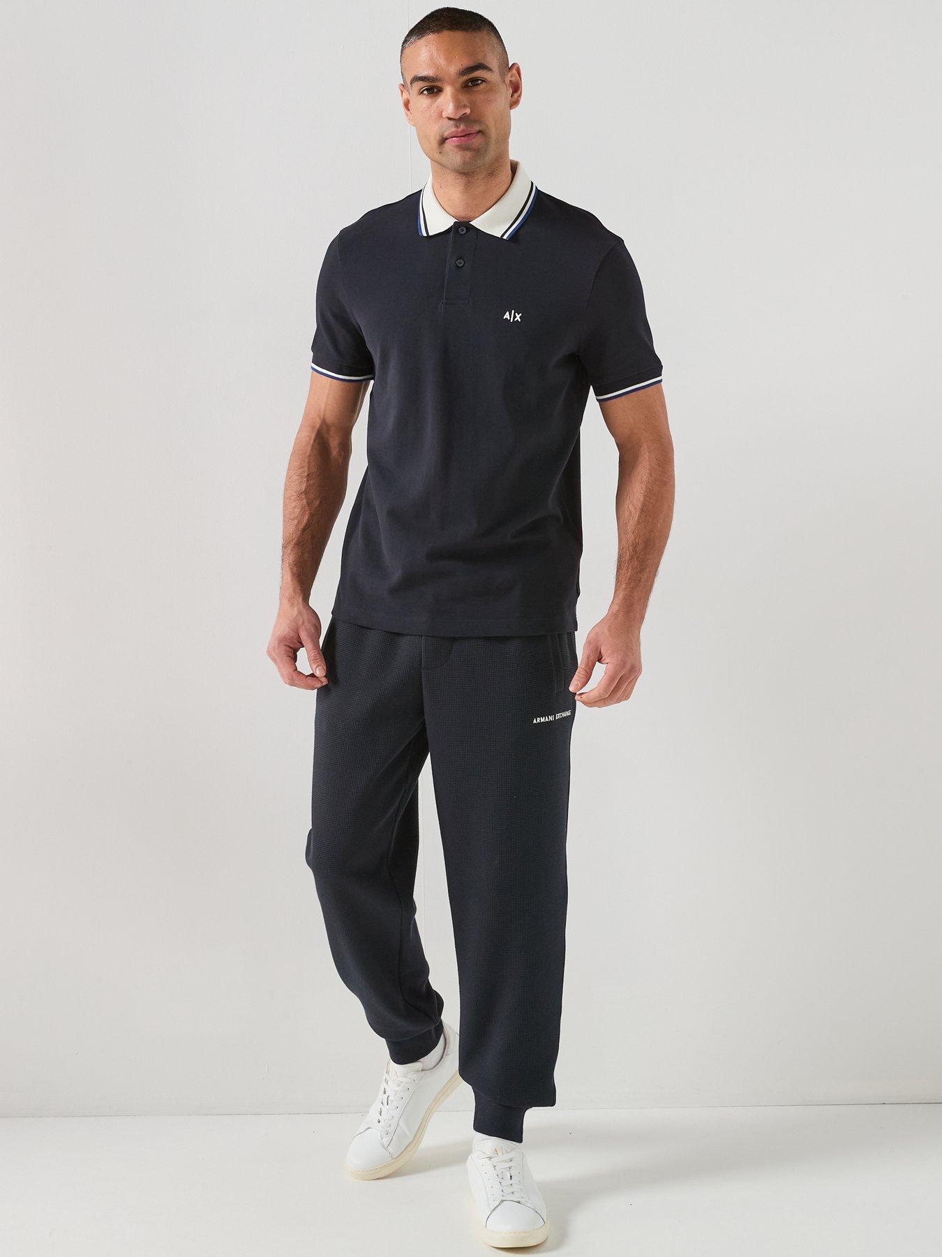 Image 3 of 6 of Armani Exchange Waffle Joggers - Navy