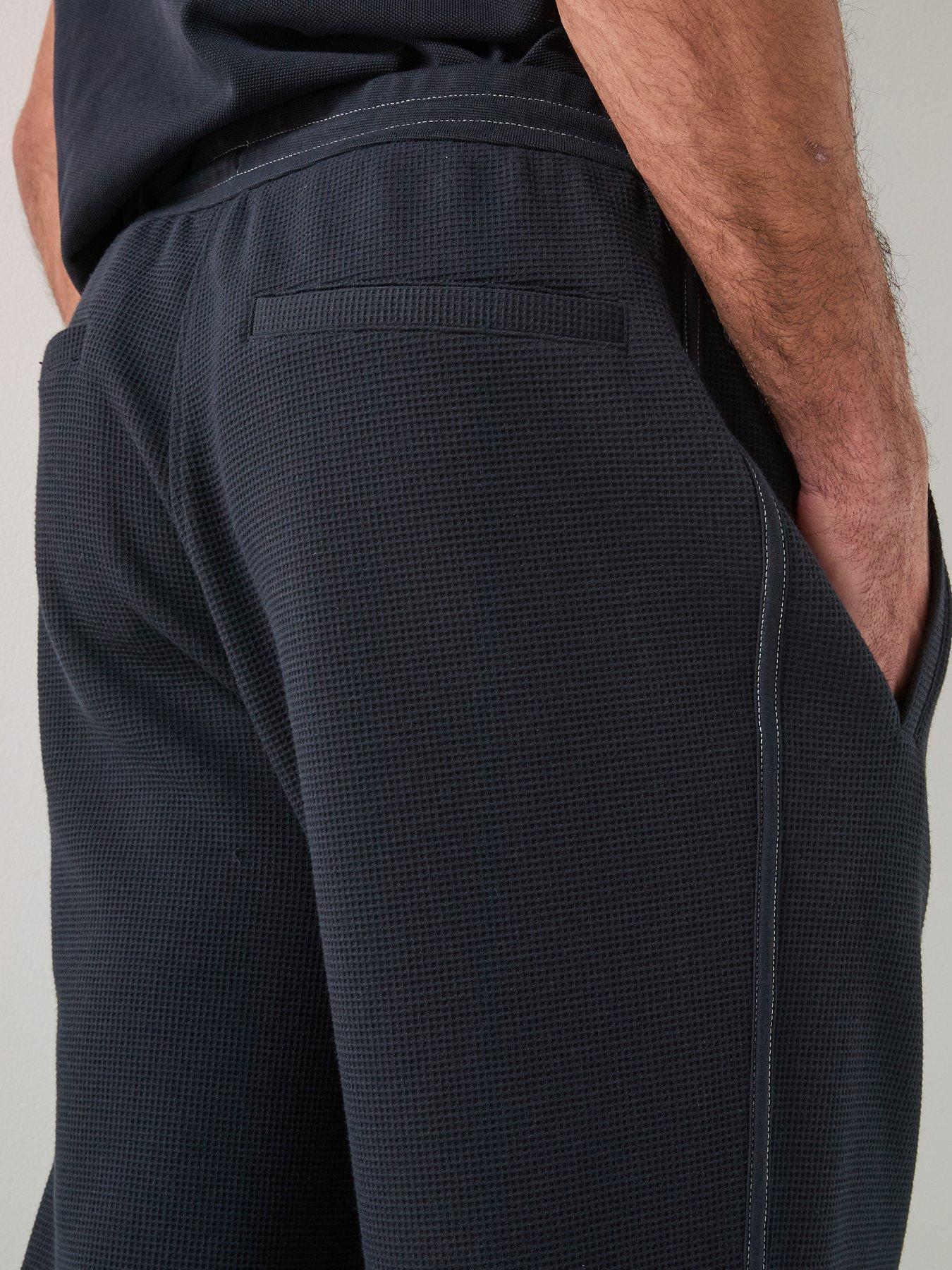 Image 5 of 6 of Armani Exchange Waffle Joggers - Navy